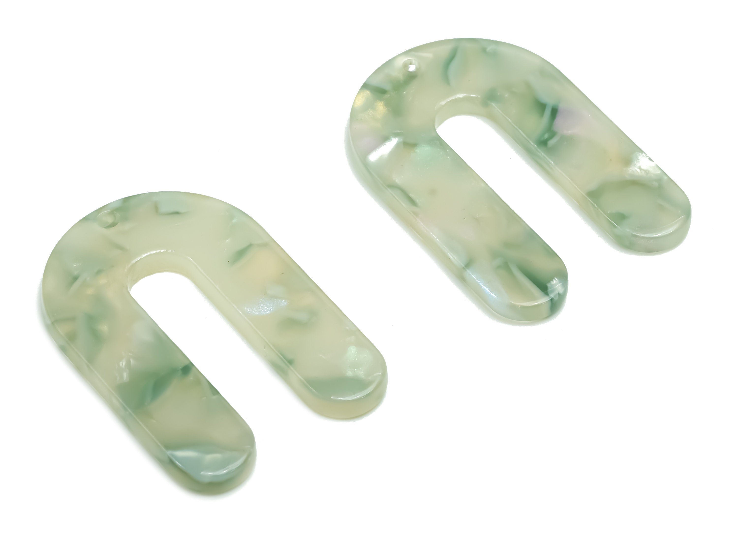 Acetate U Earring Charms - Acetate U Pendant - Jewelry Making Supplies - Color Code:784 - 32.41x21.59x2.51mm - AC1969-A784 - DOMEDBAZAAR