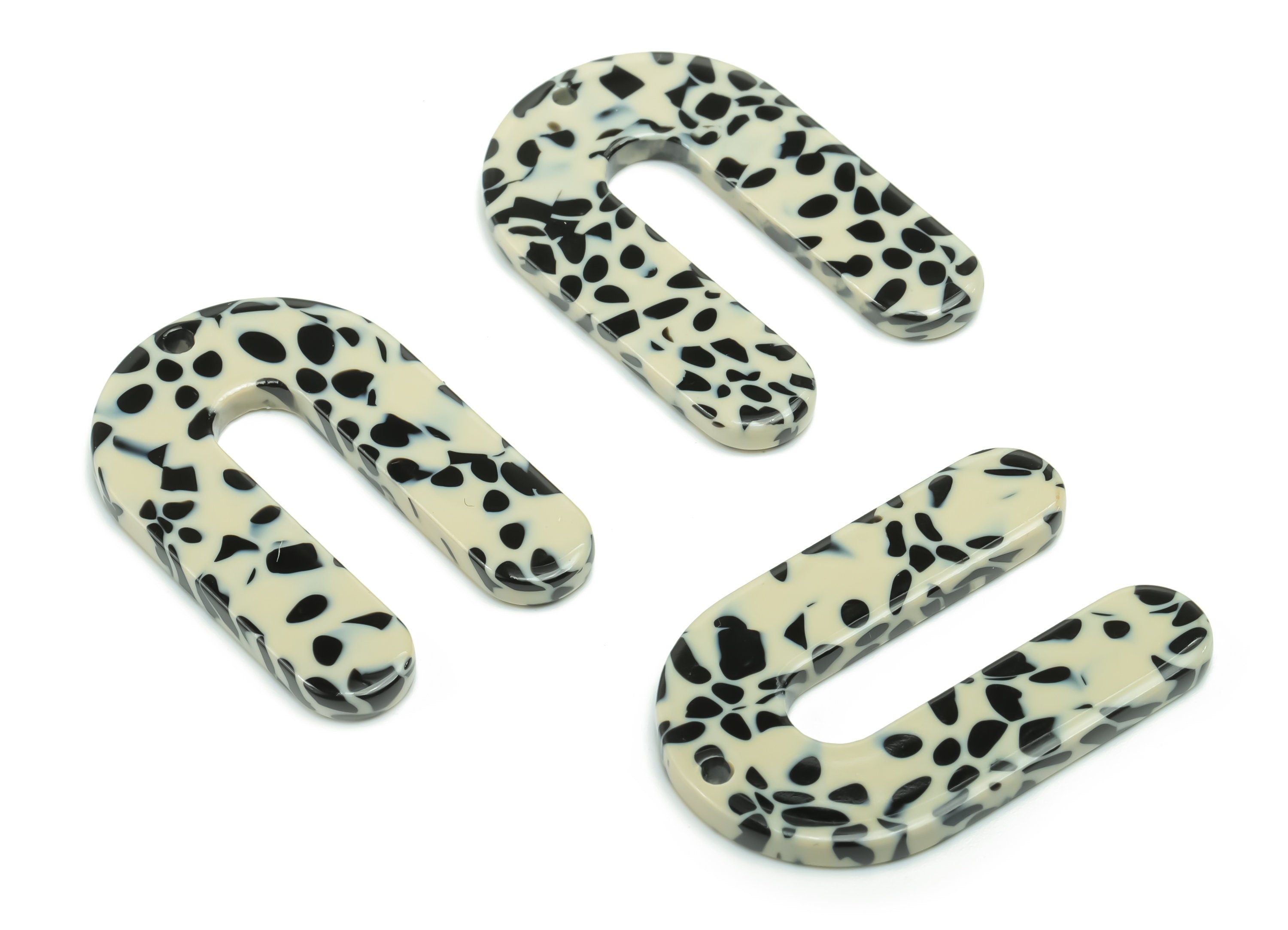 Acetate U Earring Charms - Acetate U Pendant - Jewelry Making Supplies - Color Code:785 - 32.46x21.58x2.44mm - AC1969-A785 - DOMEDBAZAAR