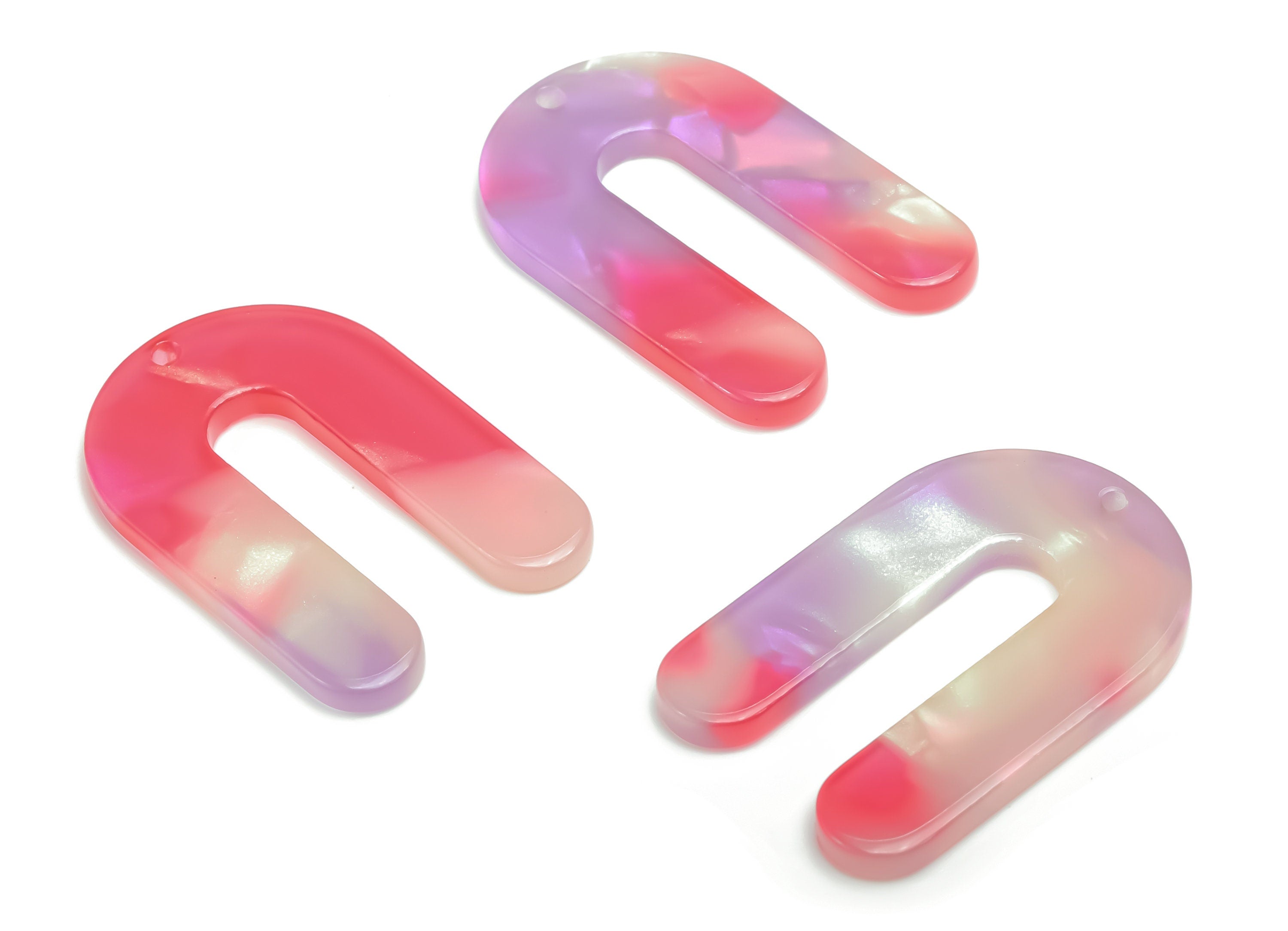 Acetate U Earring Charms - Acetate U Pendant - Jewelry Making Supplies - Color Code:781 - 32.57x21.61x2.53mm - AC1969-A781 - DOMEDBAZAAR