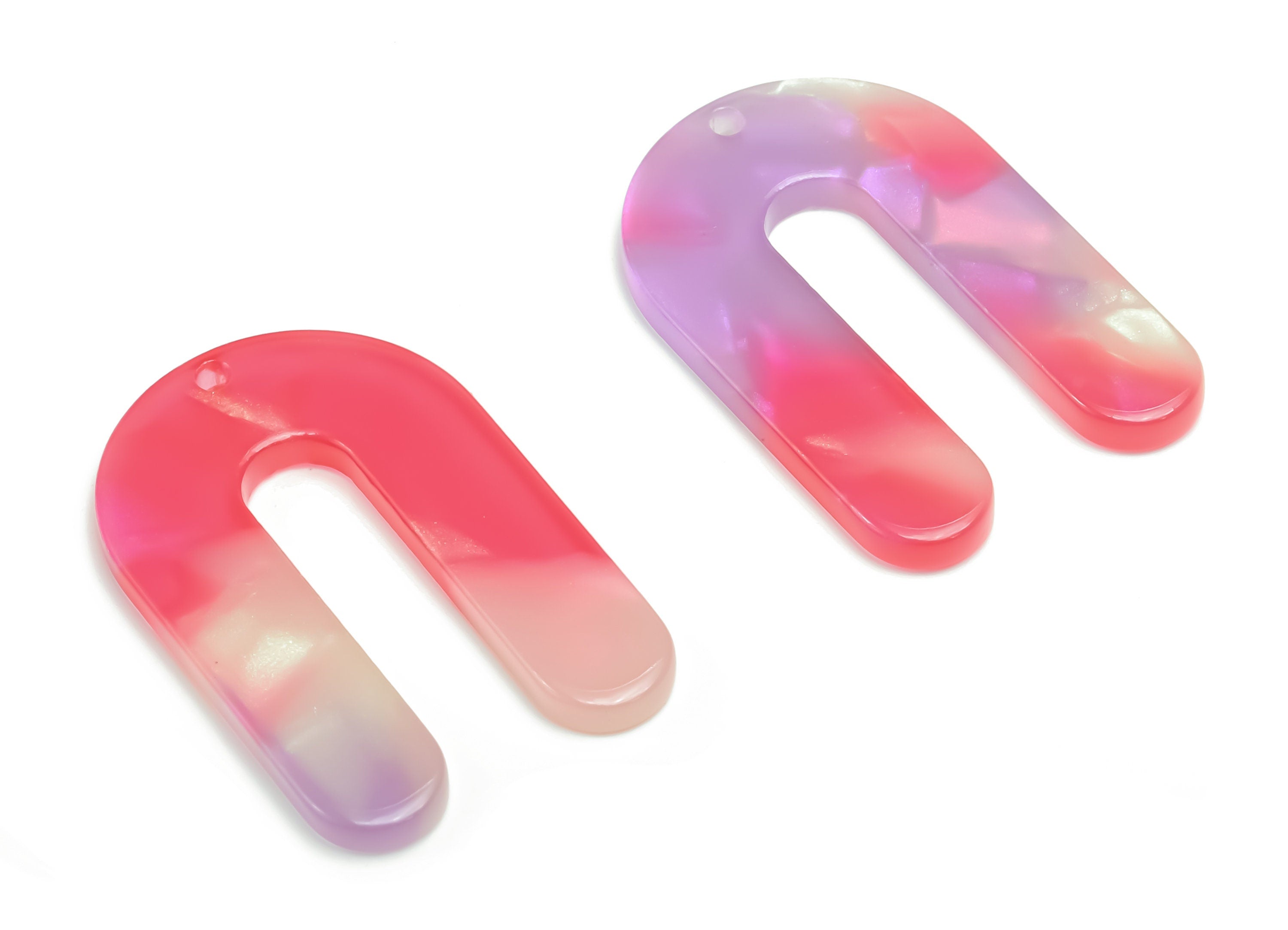 Acetate U Earring Charms - Acetate U Pendant - Jewelry Making Supplies - Color Code:781 - 32.57x21.61x2.53mm - AC1969-A781 - DOMEDBAZAAR