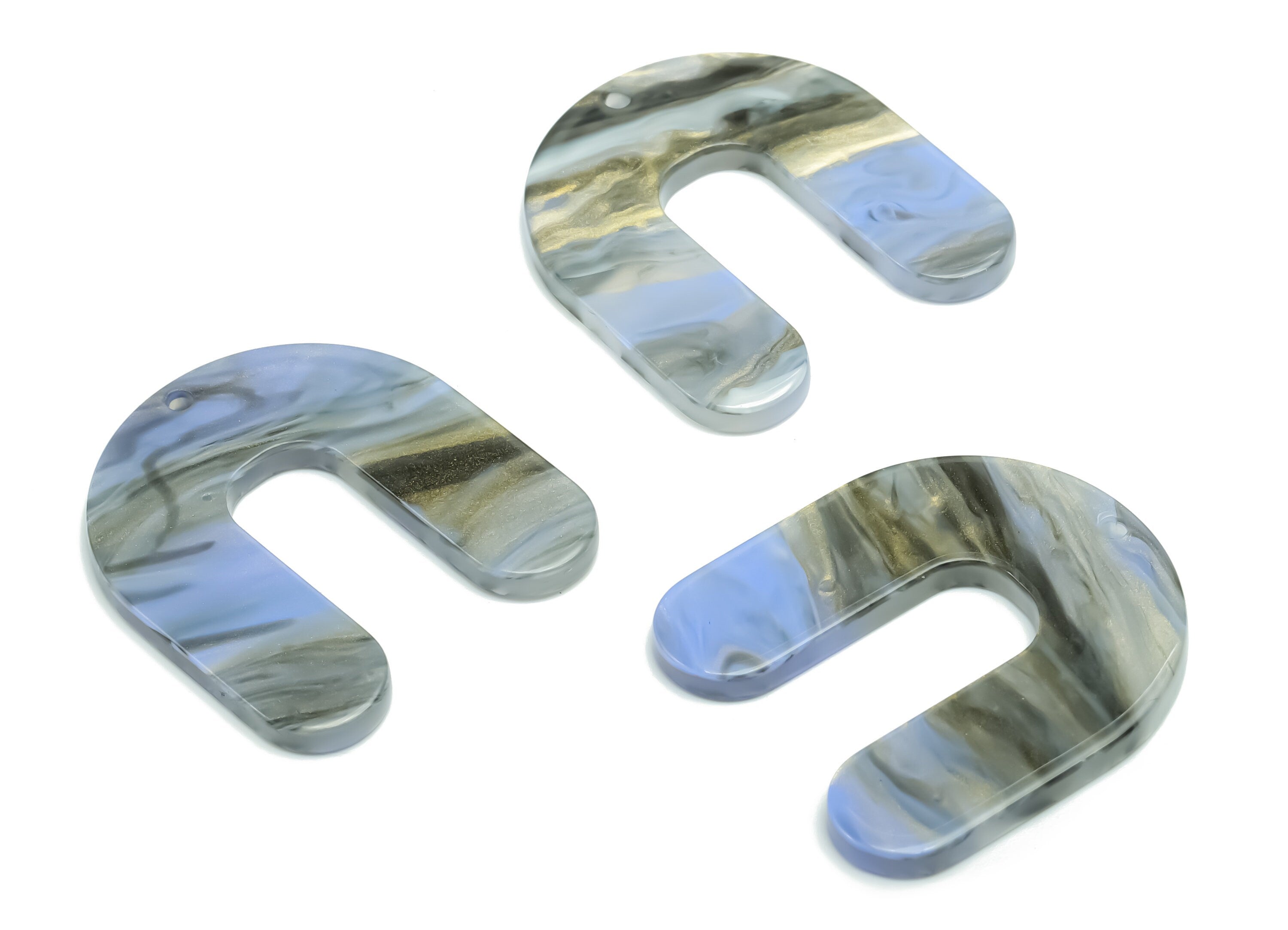 Acrylic U Earring Charms - Acrylic U Pendant - Jewelry Making Supplies - Color Code: A779 - 30.85x27.58x2.49mm - AC2377-A779 - DOMEDBAZAAR