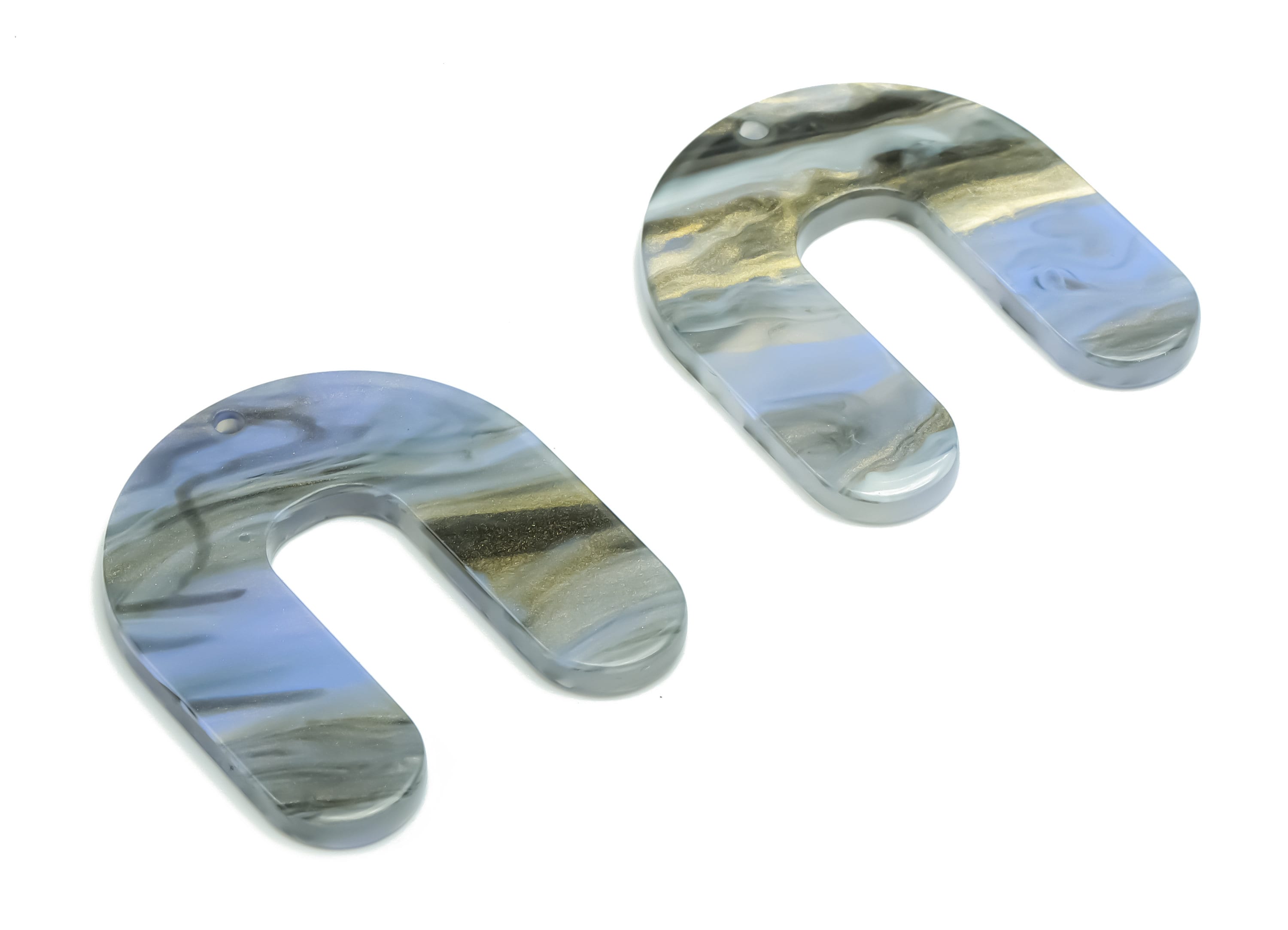 Acrylic U Earring Charms - Acrylic U Pendant - Jewelry Making Supplies - Color Code: A779 - 30.85x27.58x2.49mm - AC2377-A779 - DOMEDBAZAAR