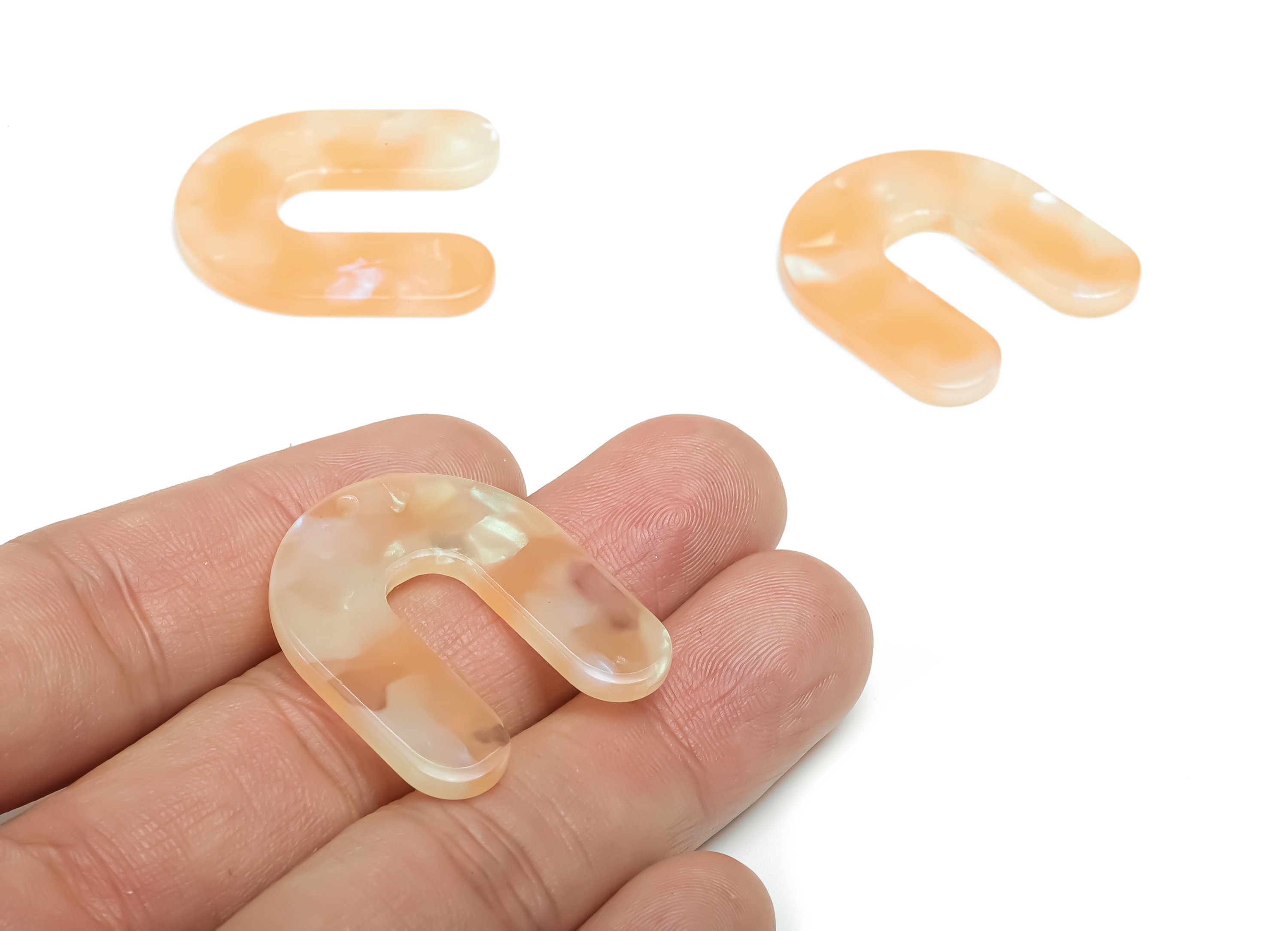 Acetate U Earring Charms - Acetate U Pendant - Jewelry Making Supplies - Color Code: A778 - 30.85x27.69x2.49mm - AC2377-A778 - DOMEDBAZAAR