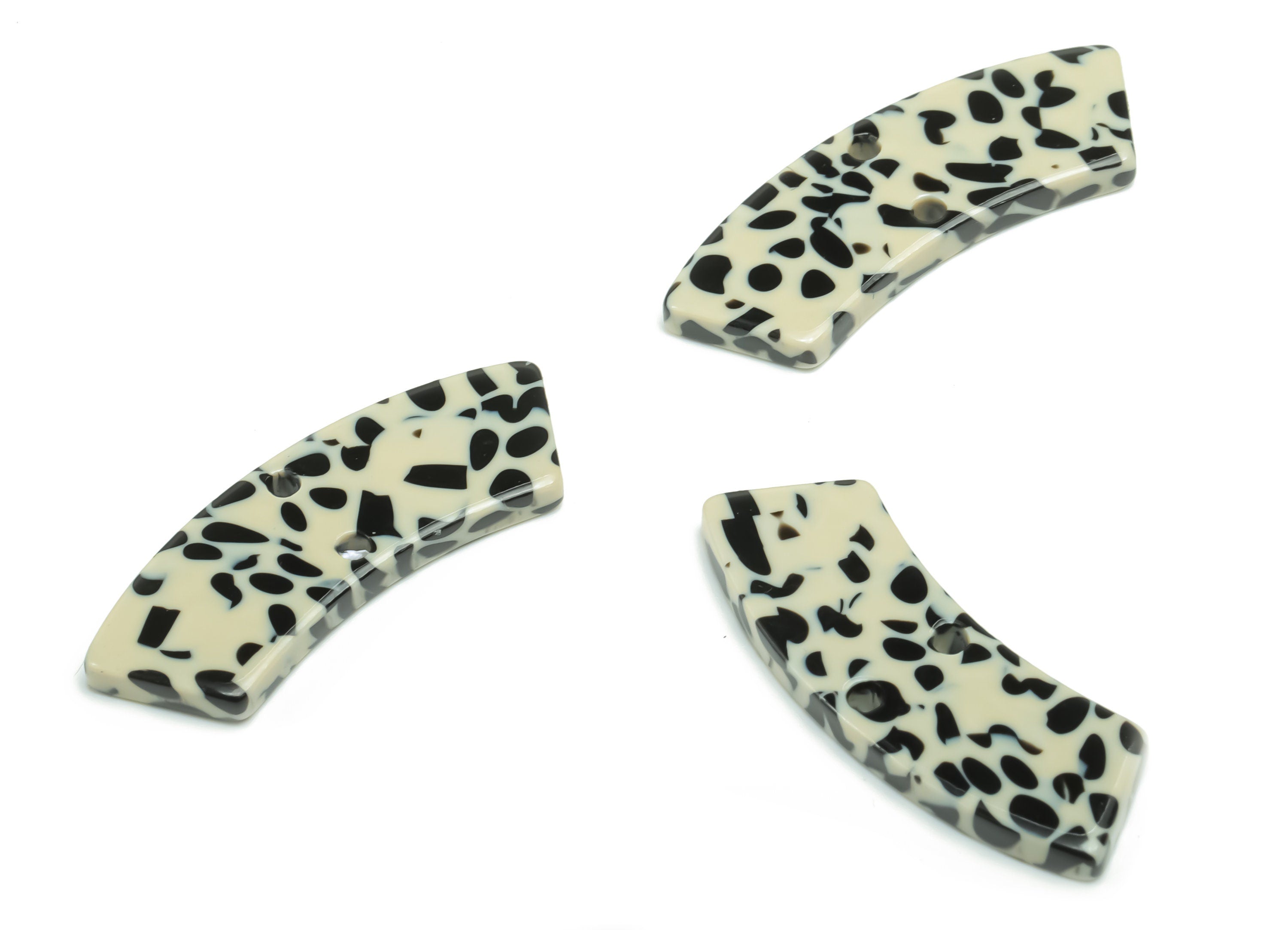 Acetate Earring Charms - Irregular Shaped Connector - Arc Shaped 2 Hole - Jewelry Supplies - Color Code:A785- 30.79x9.84x2.4mm - AC2326-A785 - DOMEDBAZAAR