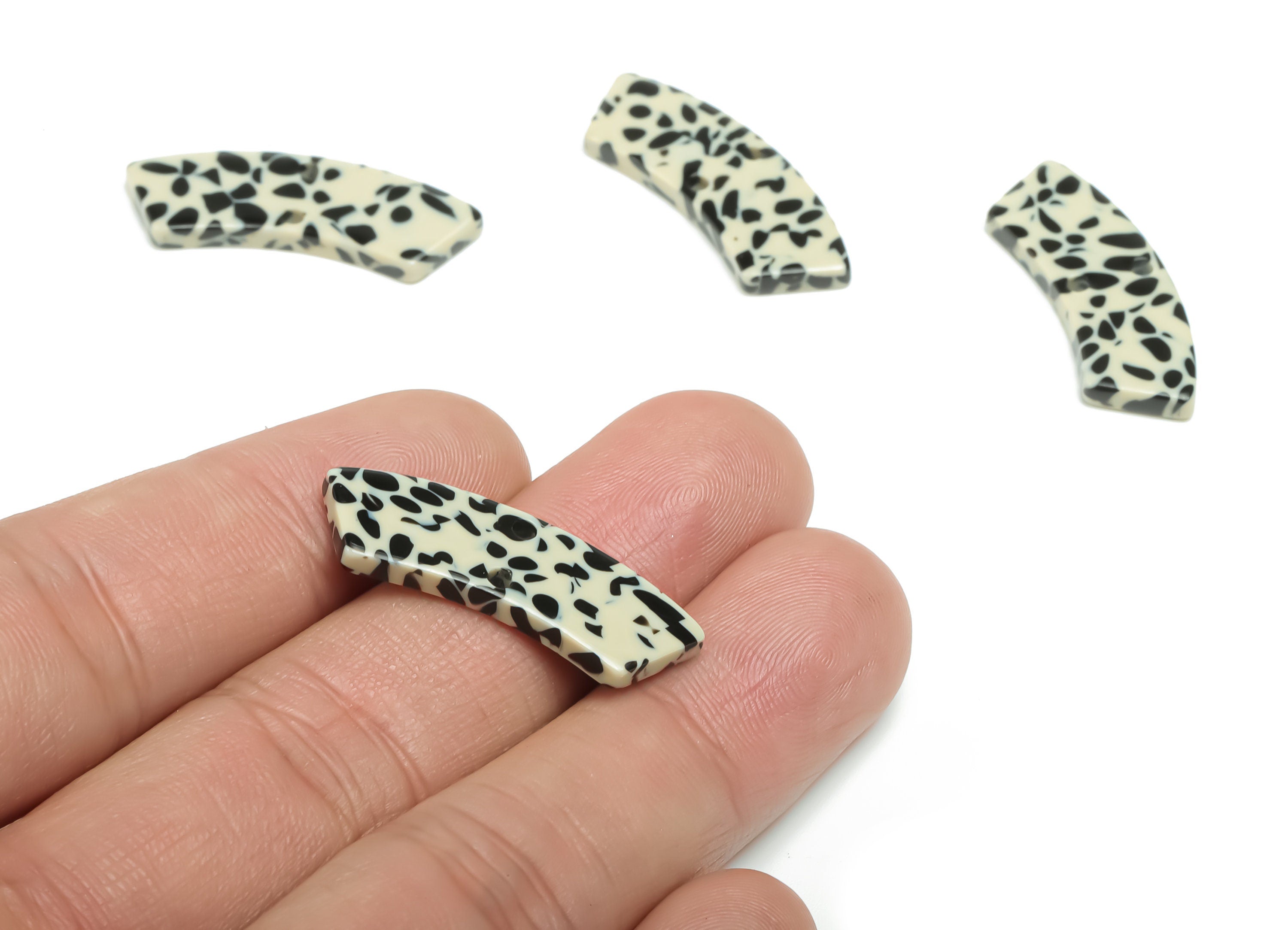 Acetate Earring Charms - Irregular Shaped Connector - Arc Shaped 2 Hole - Jewelry Supplies - Color Code:A785- 30.79x9.84x2.4mm - AC2326-A785 - DOMEDBAZAAR
