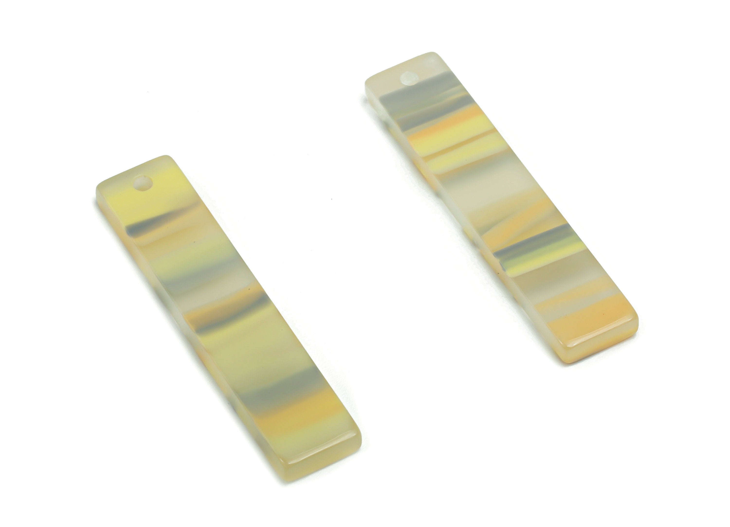 Acrylic Bar Earring Charms - Acrylic Thin Bar Rectangle Pendant - Jewelry Making Supply - Color Code: A791 - 33.97x7.1x2.37mm - AC1026-A791 - DOMEDBAZAAR