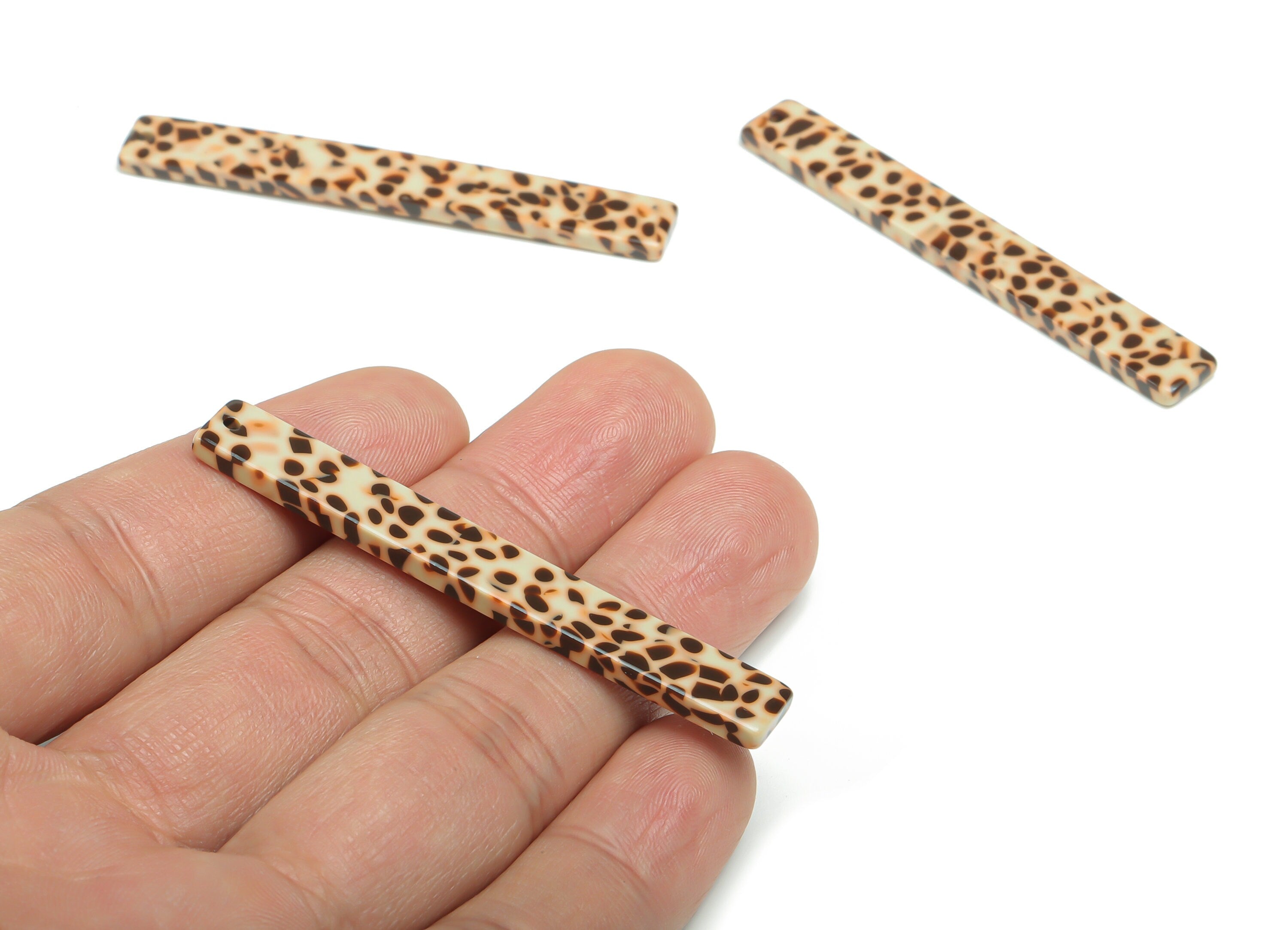 Acetate Long Stick Earring Charms - Acetate Long Rectangle Pendant - Jewelry Supplys - Color Code: A789 - 59.79x7.74x2.5mm - AC1049-A789 - DOMEDBAZAAR
