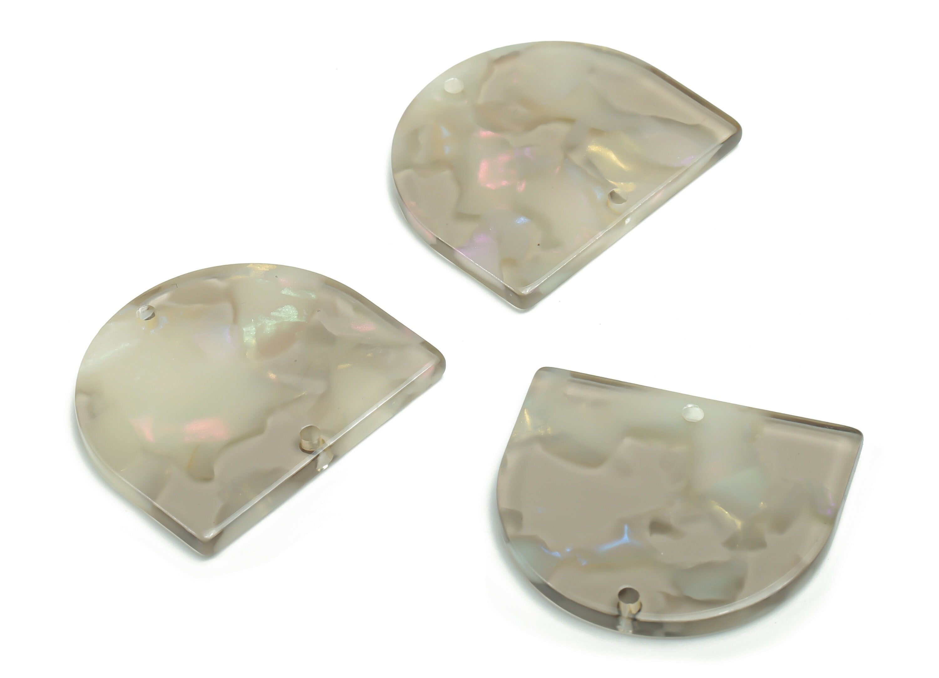 Acetate Domed Earring Connector - Acetate D Charms and Pendant - 2 Holes - Jewelry Supplies - Color Code:A776 - 27.8x23.9x2.5mm -AC1323-A776 - DOMEDBAZAAR