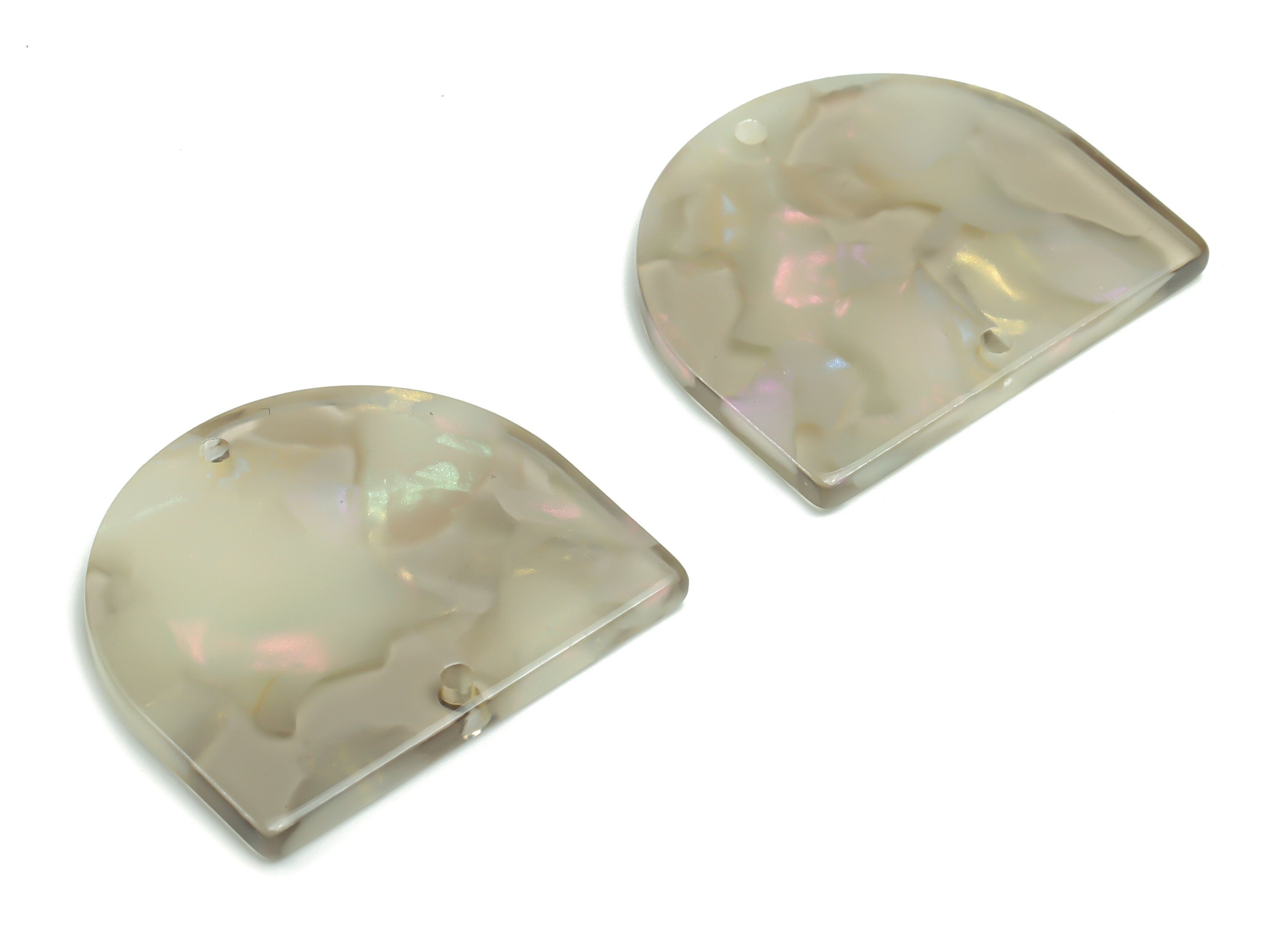 Acetate Domed Earring Connector - Acetate D Charms and Pendant - 2 Holes - Jewelry Supplies - Color Code:A776 - 27.8x23.9x2.5mm -AC1323-A776 - DOMEDBAZAAR