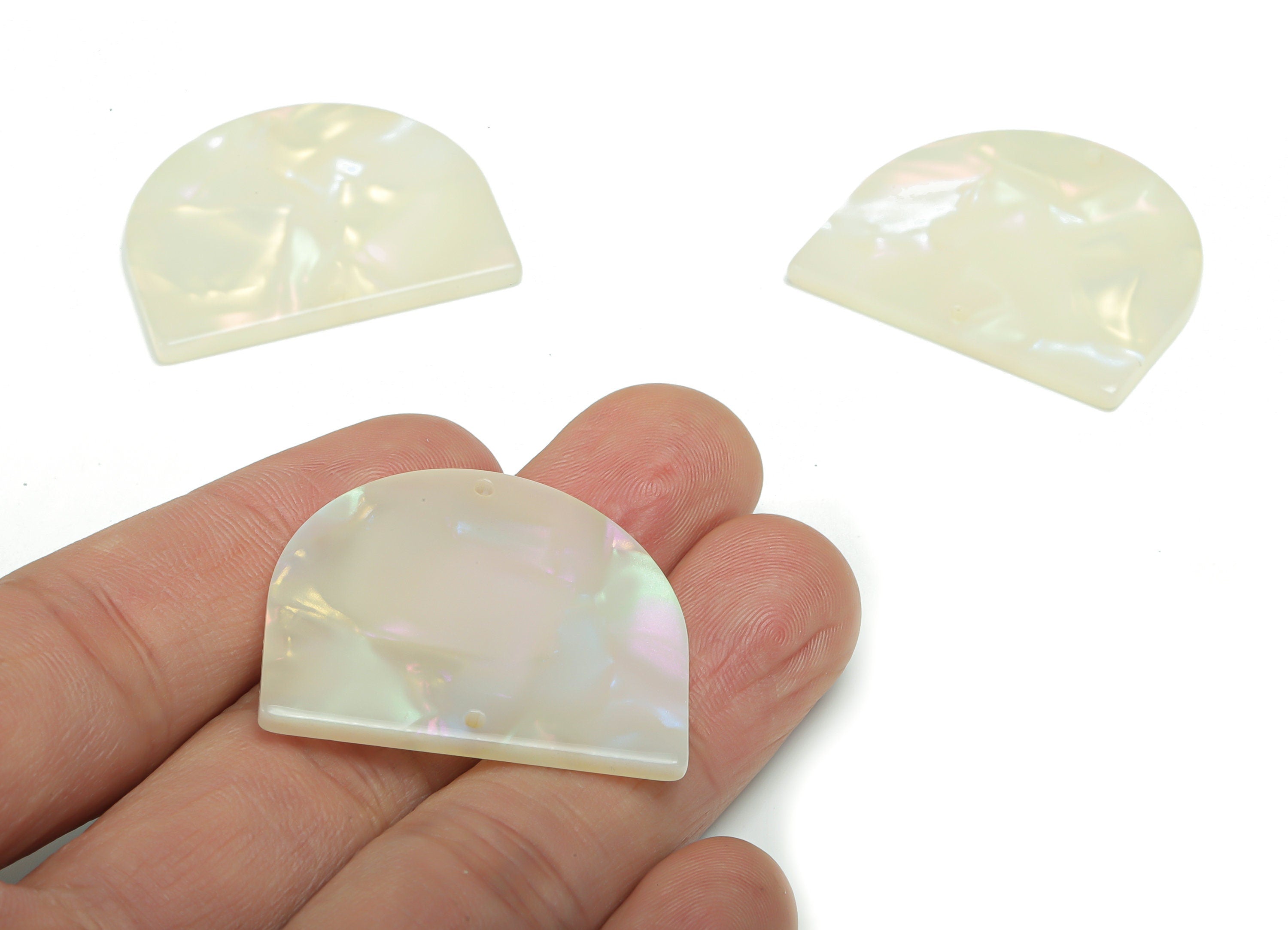 Acetate D Earring Connector - Acetate Semi circle Pendant - Jewelry Making Supplies - Color Code: A786 - 34.36x29.19x2.55mm - AC1634-A786 - DOMEDBAZAAR