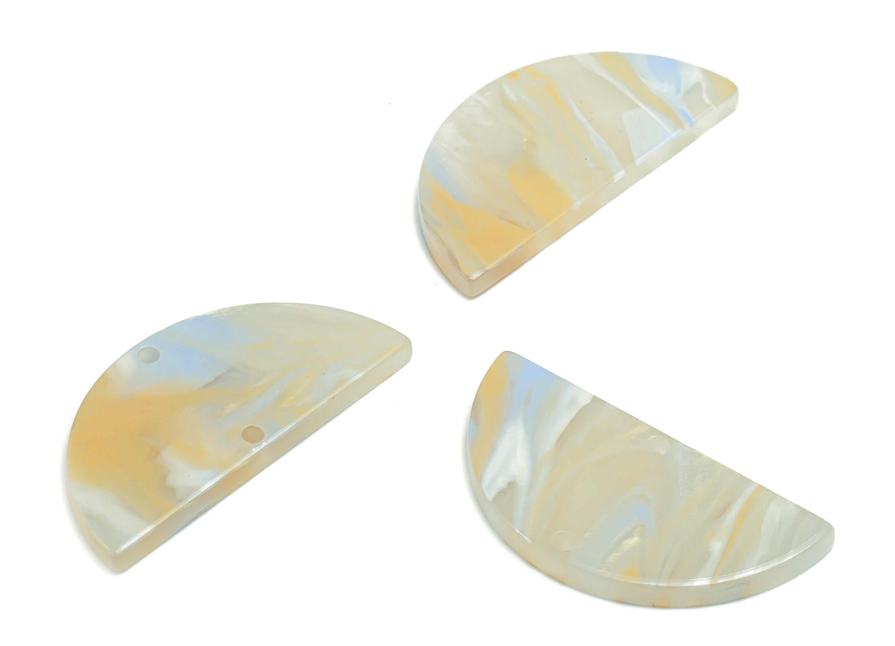 Acrylic Semicircle Earring Connectors - Acrylic Half Moon Charms - Jewelry Supplies - Color Code:A792 - 33.62x16.56x2.68mm - AC1218-A792 - DOMEDBAZAAR