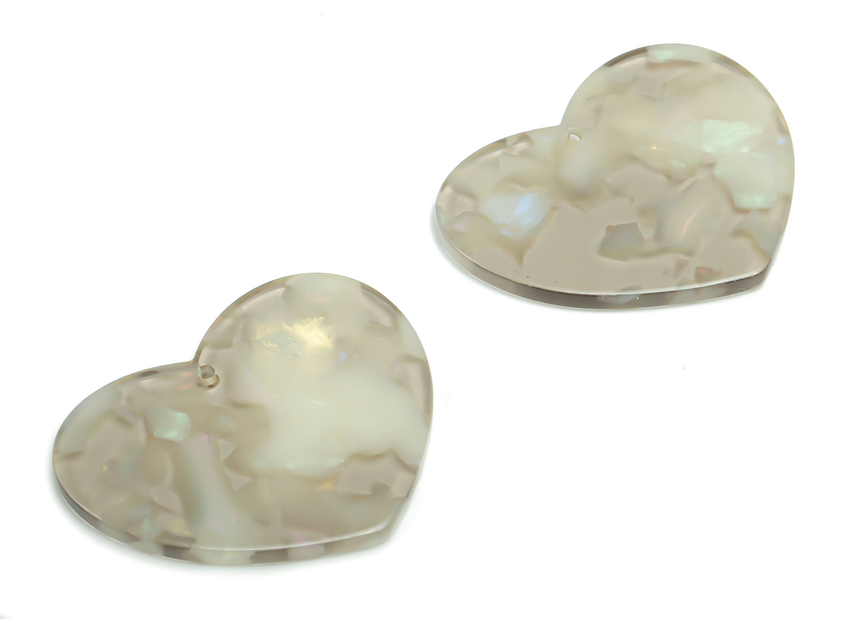 Acetate Heart Earring Charms - Acetate Heart Pendant Findings - Jewelry Supplies - Color Code: A776 - 38.8x31.55x2.53mm - AC2380-A776 - DOMEDBAZAAR