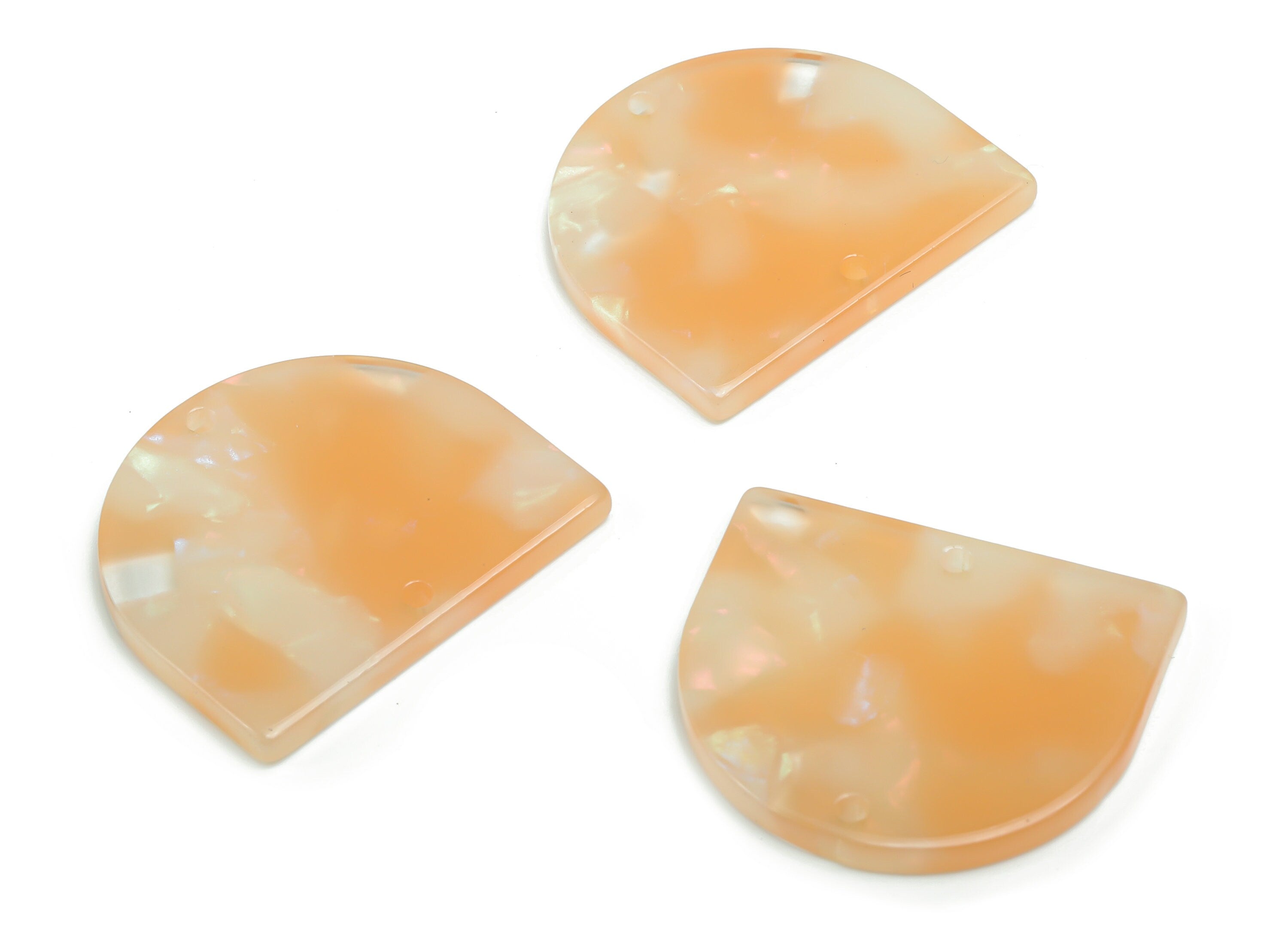 Acetate Domed Earring Connector - Acetate D Charms and Pendant - 2 Holes - Jewelry Supplies - Color Code:A778 - 27.7x24.1x2.5mm -AC1323-A778 - DOMEDBAZAAR
