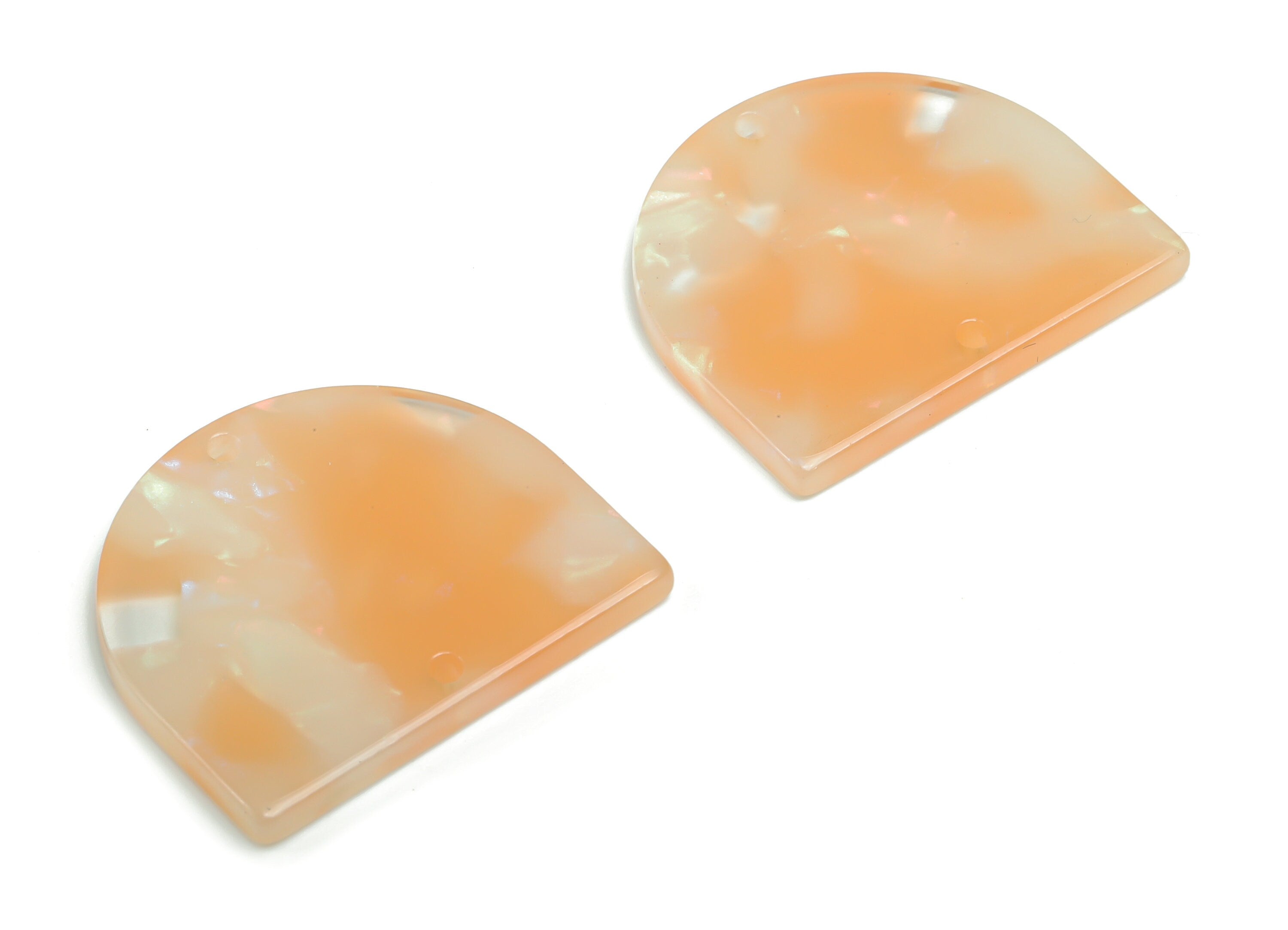 Acetate Domed Earring Connector - Acetate D Charms and Pendant - 2 Holes - Jewelry Supplies - Color Code:A778 - 27.7x24.1x2.5mm -AC1323-A778 - DOMEDBAZAAR