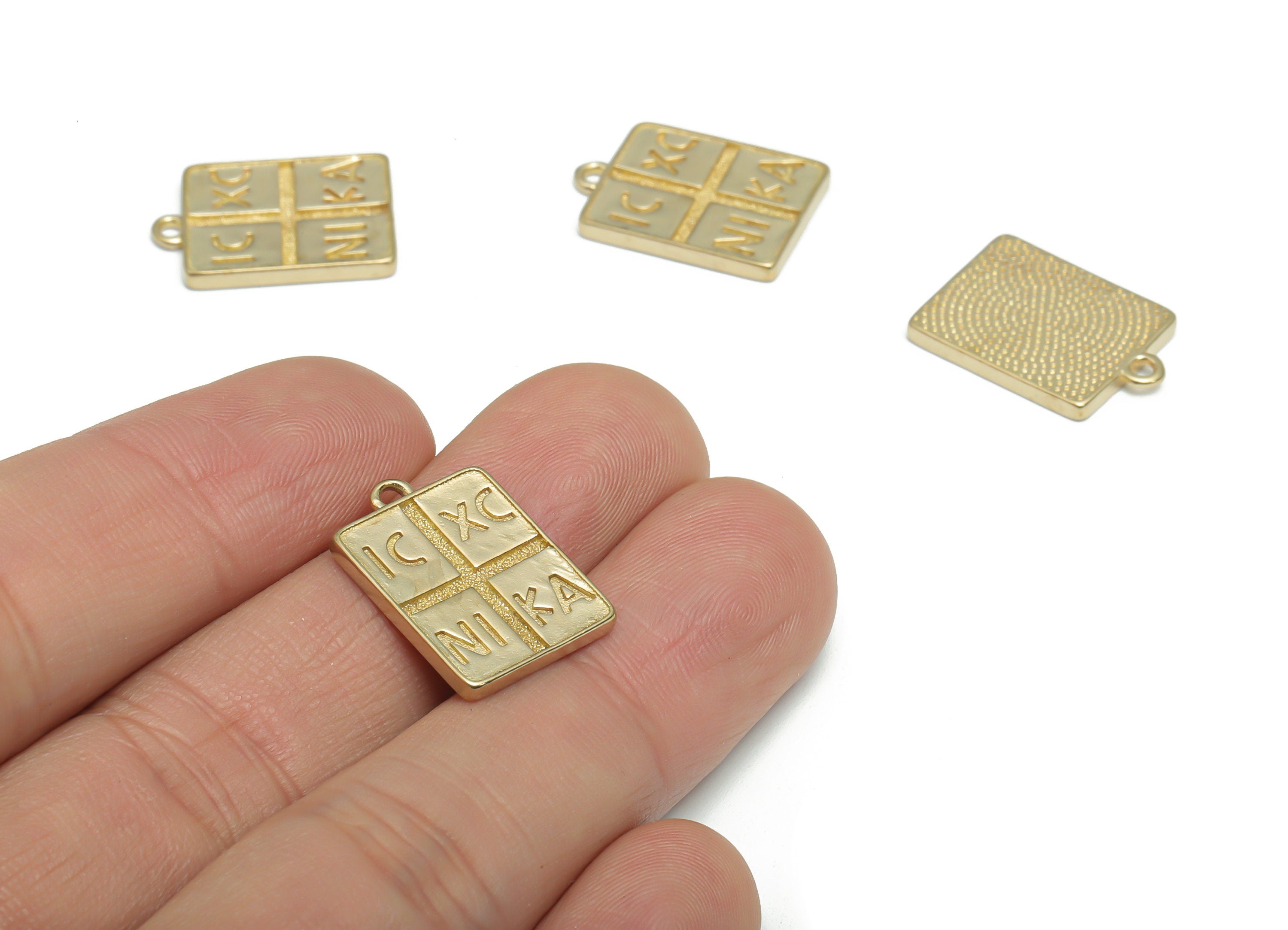 Brass Square Periodic Table Earring Charms - Raw Brass Elements Square Pendant - Jewelry Making Supplies - 19.51x13.77x1.75mm - PP5160 - DOMEDBAZAAR