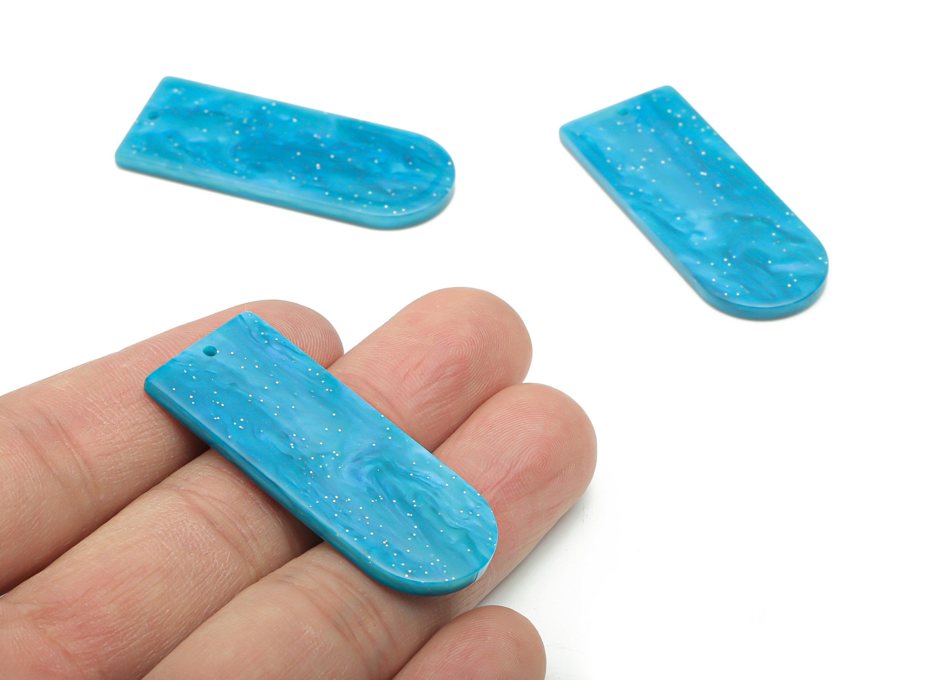 Acrylic D Earring Charms - Acrylic D Pendant - Jewelry Making Supplies - Color Code: A804 - 44.75x17.73x2.96mm - AC2373-A804 - DOMEDBAZAAR