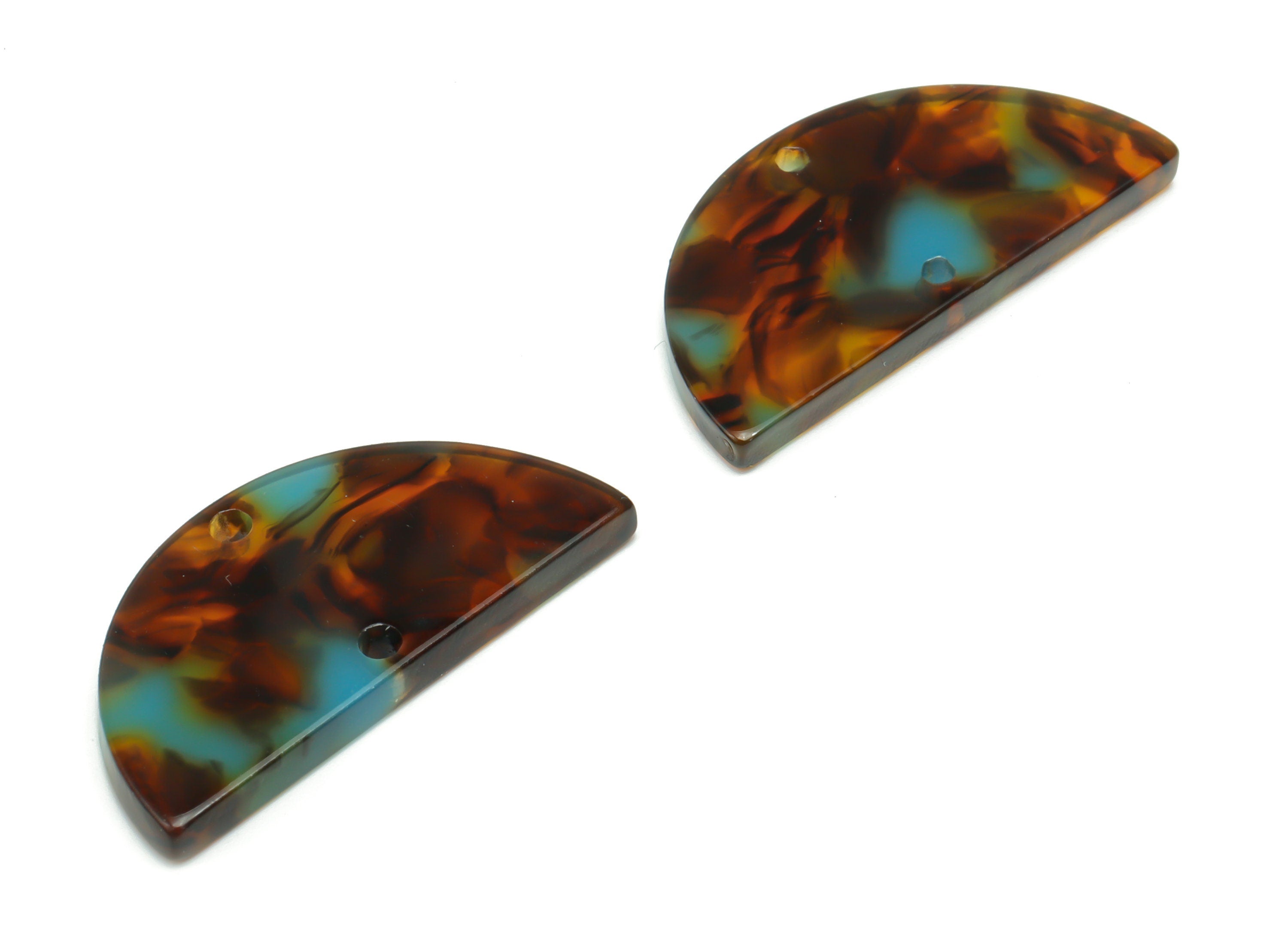 Acetate Semicircle Earring Connector - Acetate Half Moon Charms and Pendant - Jewelry Supplies - Color Code:A805 - 30x15x2.6mm - AC1061-A805 - DOMEDBAZAAR