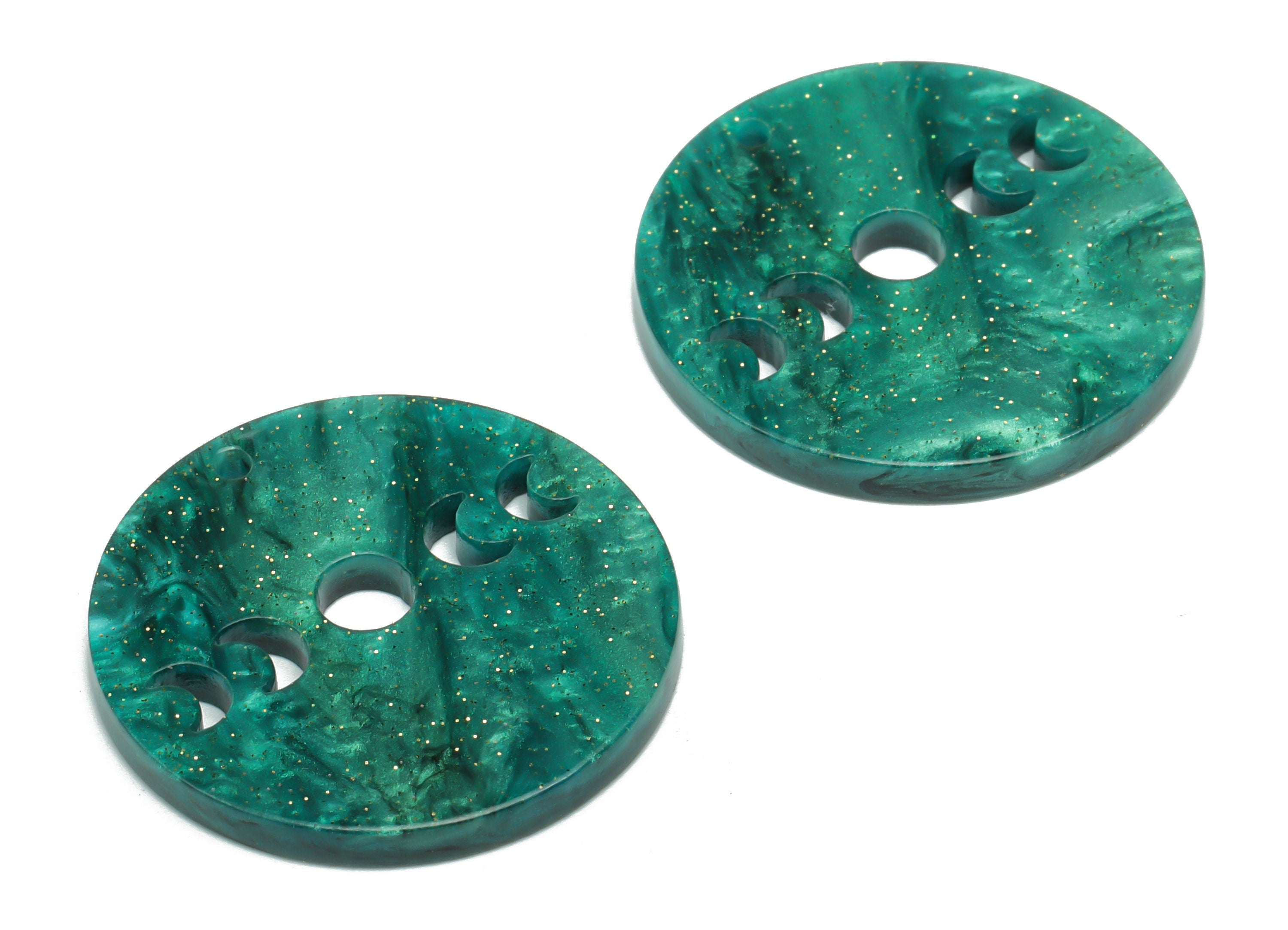 Acrylic Round Earring Charms - Acrylic Phases of Moon Pendant - Jewelry Making Supplies - Color Code: A807 - 29.81x29.76x2.9mm - AC2393-A807 - DOMEDBAZAAR