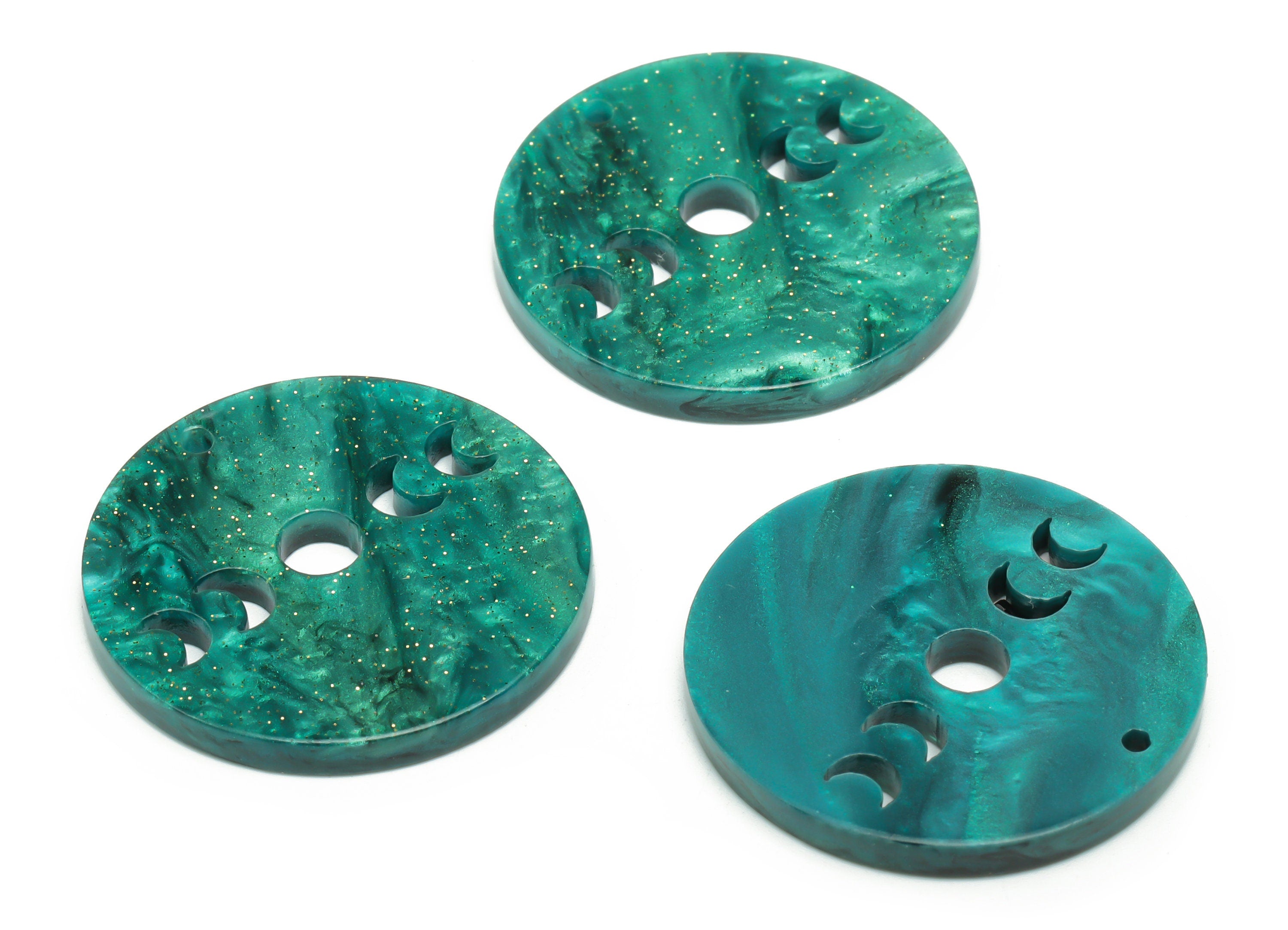 Acrylic Round Earring Charms - Acrylic Phases of Moon Pendant - Jewelry Making Supplies - Color Code: A807 - 29.81x29.76x2.9mm - AC2393-A807 - DOMEDBAZAAR