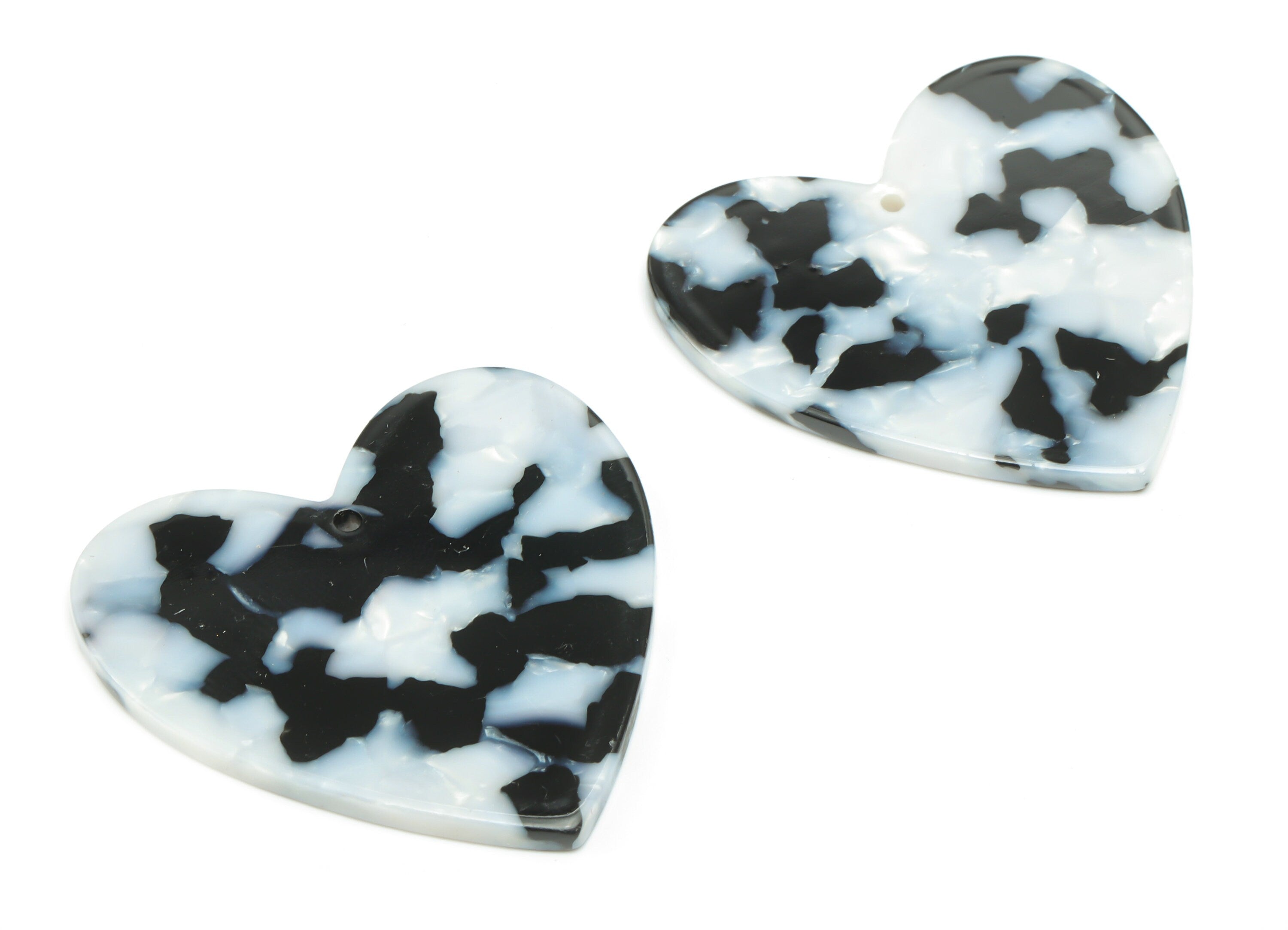 Acetate Heart Earring Charms - Acetate Heart Pendant - Jewelry Making Supplies - Color Code:A15 - 42.31x40.92x2.46mm - AC1746-A15 - DOMEDBAZAAR
