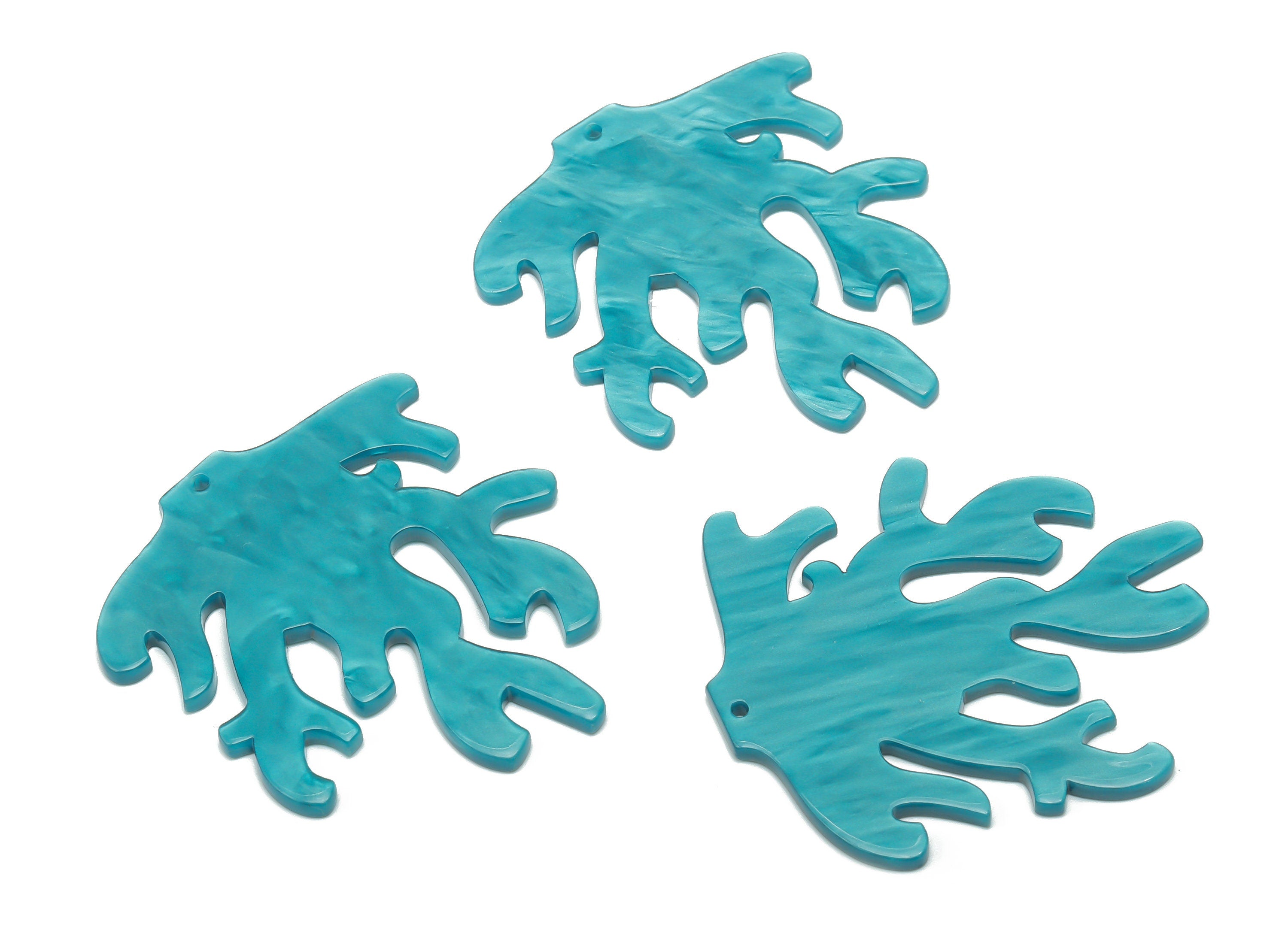 Acrylic Coral Earring Charms - Acrylic Coral Branch Pendant – Jewelry Making Supplies - Color Code: A794 - 54.64x48.74x2.15mm - AC2389-A794 - DOMEDBAZAAR