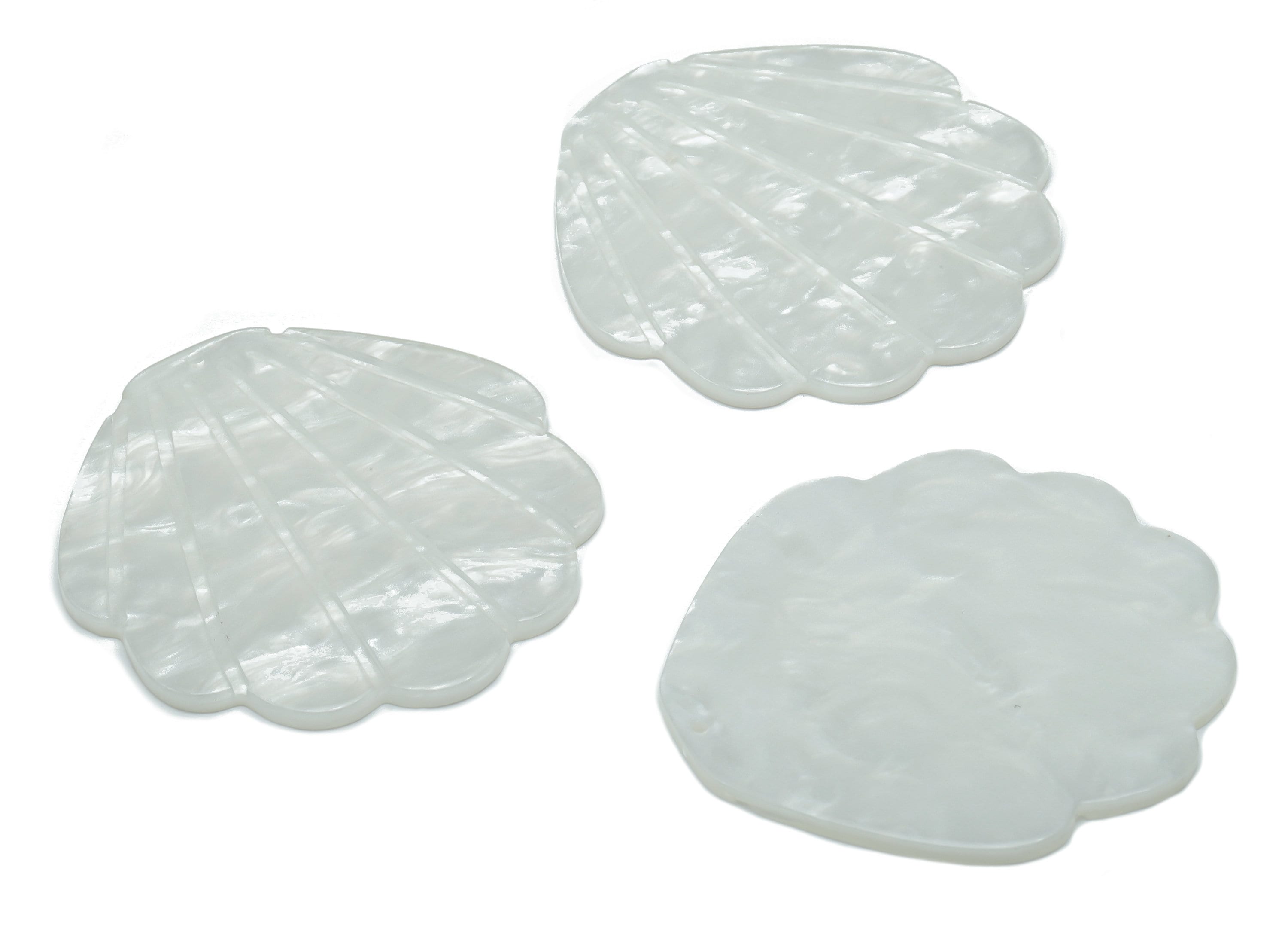 Acrylic Shell Earring Charms - Acrylic Shell Pendant - Jewelry Making Supplies - Color Code: A795 - 50.21x47.99x2.21mm - AC2388-A795 - DOMEDBAZAAR