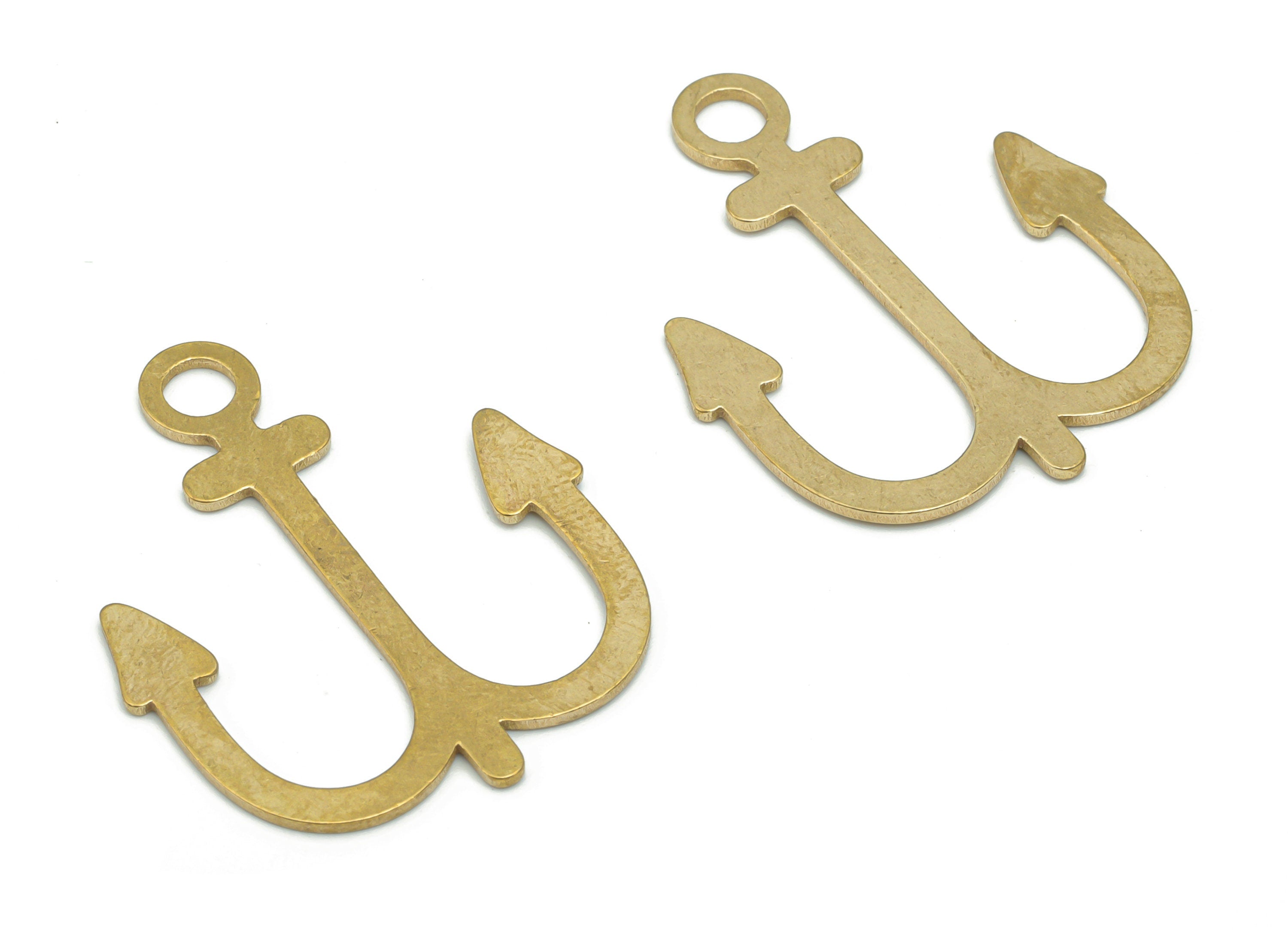 Brass Cross Anchor Earring Charms - Raw Brass Anchor Cross Pendant - DIY Jewelry Making Supplies - 31.93x26.4x0.85mm - PPA2086 - DOMEDBAZAAR