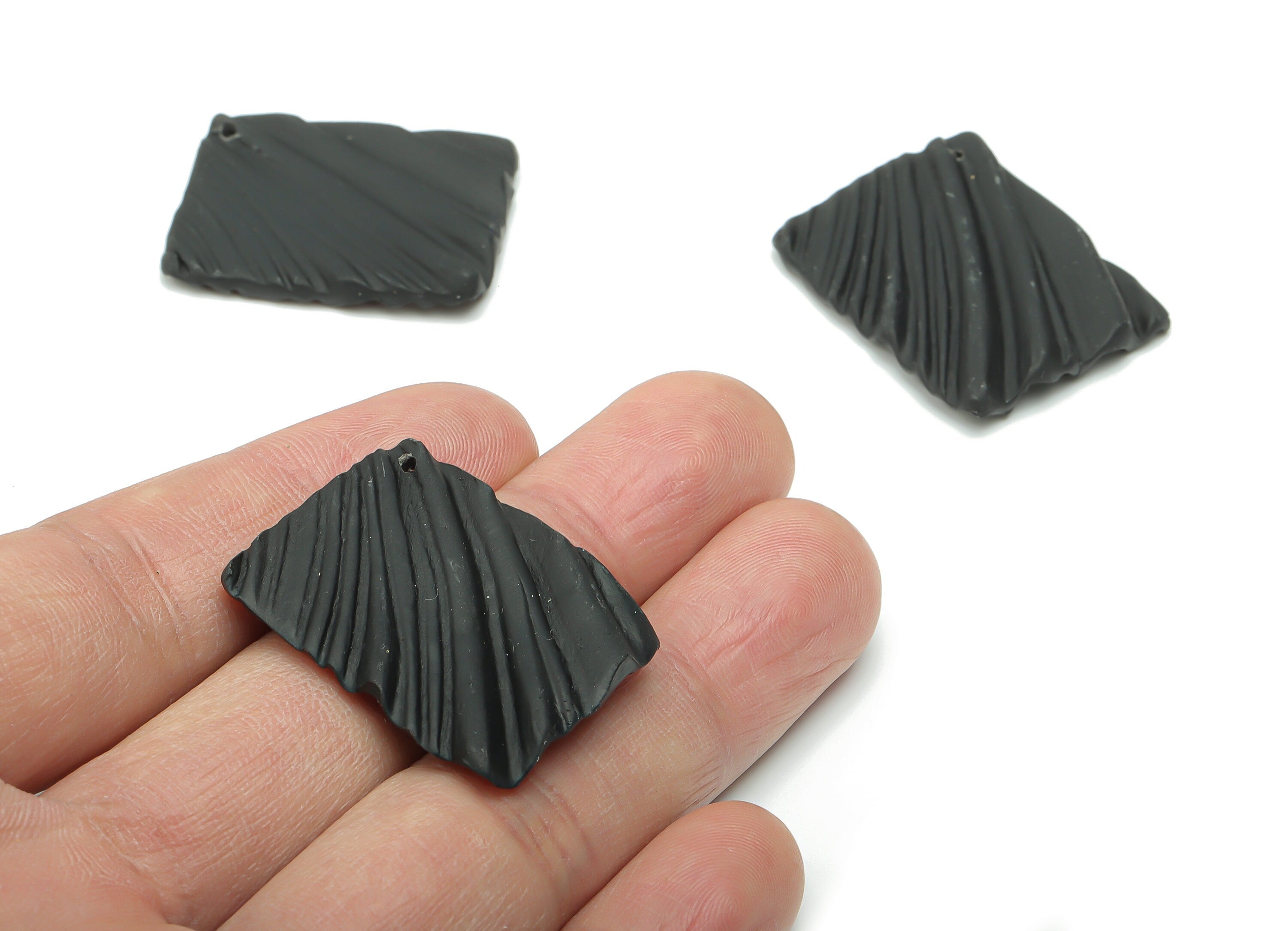 Polymer Clay Texture Rectangle Earring Charms - Polymer Clay Rectangle Pandant - Jewelry Handmade Making - 32.27x24.55x3.73mm - PC2334 - DOMEDBAZAAR