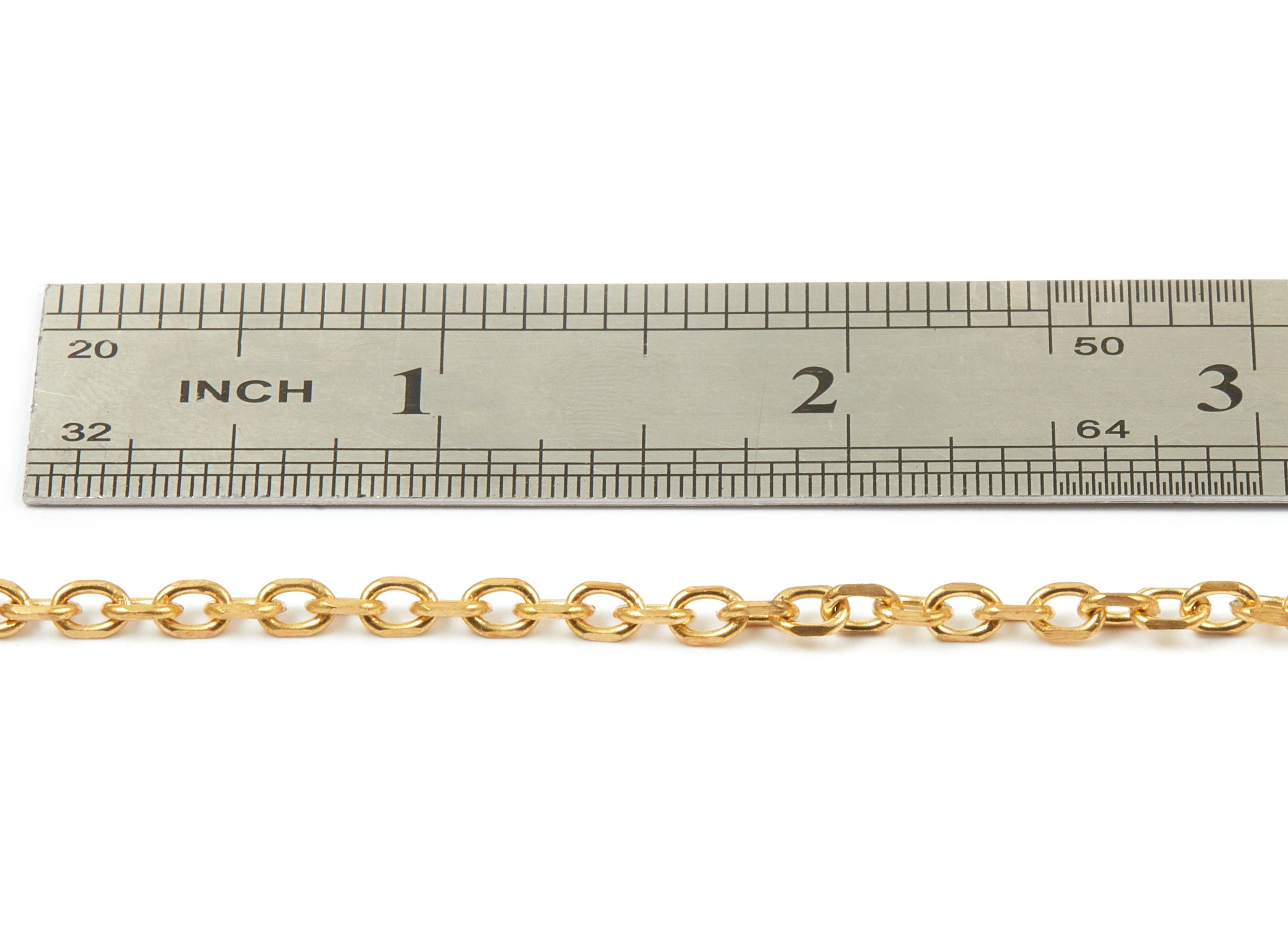 Flat Cable Chain - Raw Brass Faceted Chain- Open Link Mini Cable Chain - Faceted Cable Chain - for Necklace Bracelet - 5*3.5mm - CC1132 - DOMEDBAZAAR
