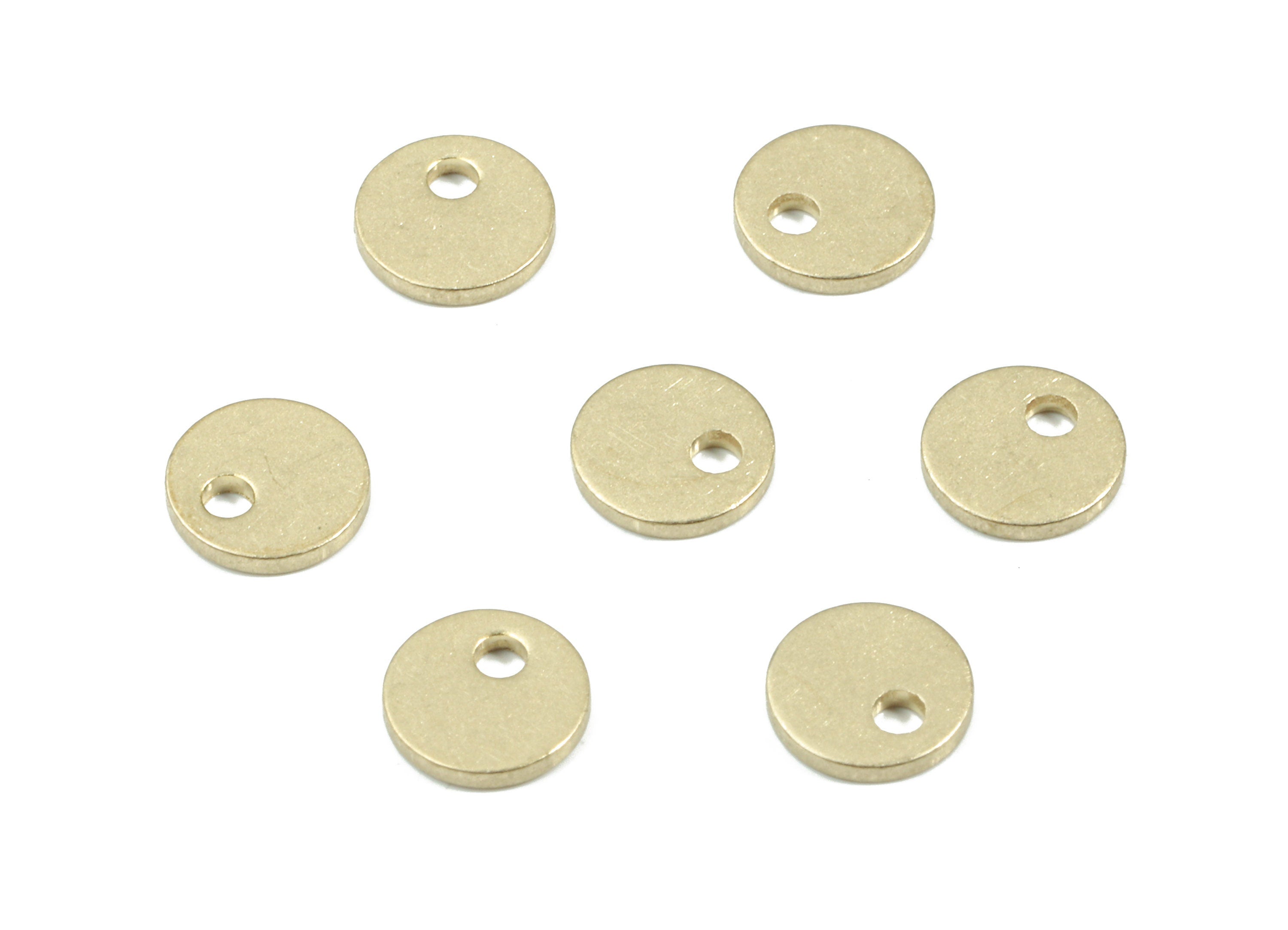 Brass Mini Circle Earring Charms  - Raw Brass Mini Round Pendant - Jewelry Making Supplies - 5.48x5.48x0.79mm - PP3468 - DOMEDBAZAAR