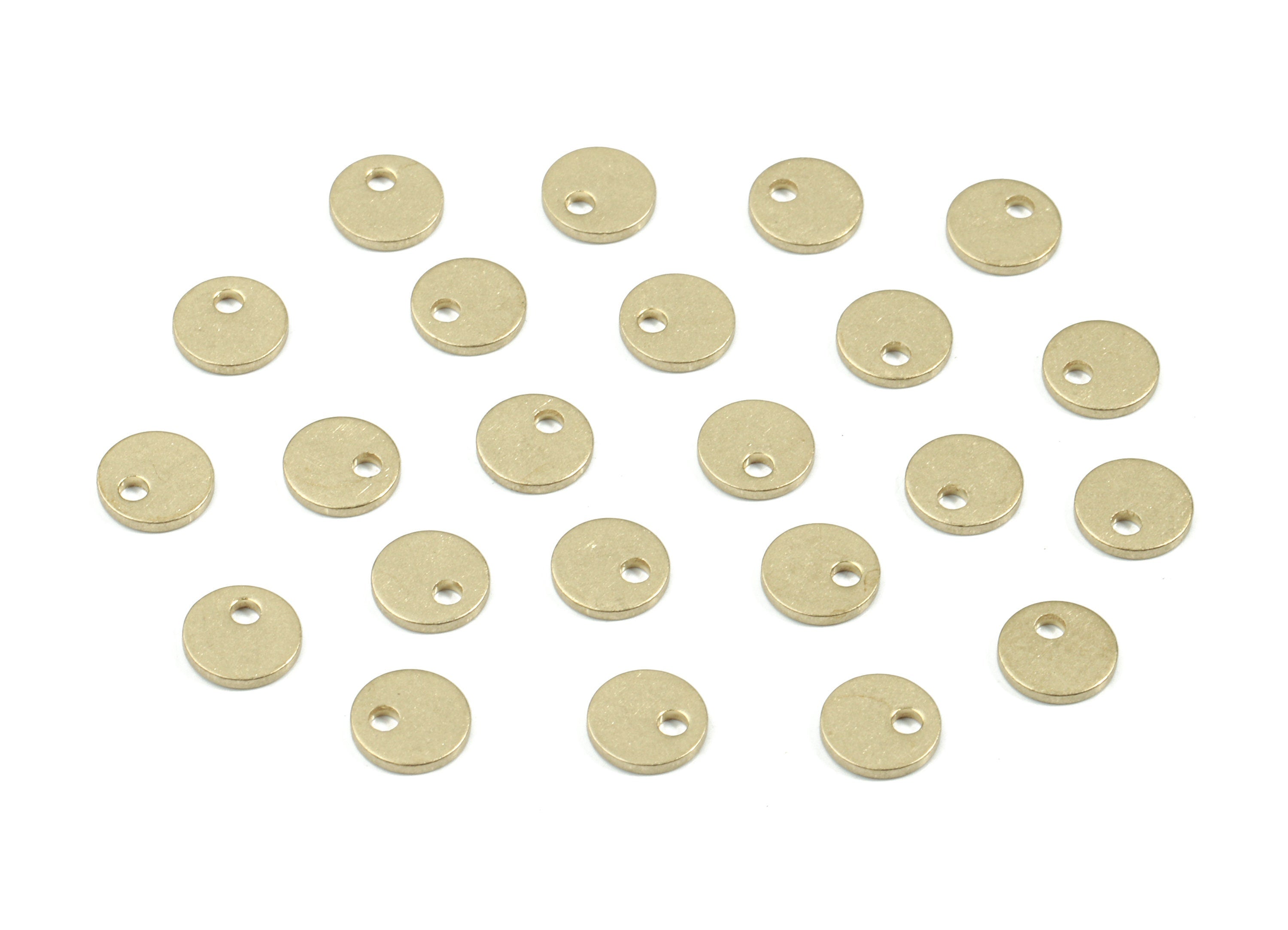Brass Mini Circle Earring Charms  - Raw Brass Mini Round Pendant - Jewelry Making Supplies - 5.48x5.48x0.79mm - PP3468 - DOMEDBAZAAR