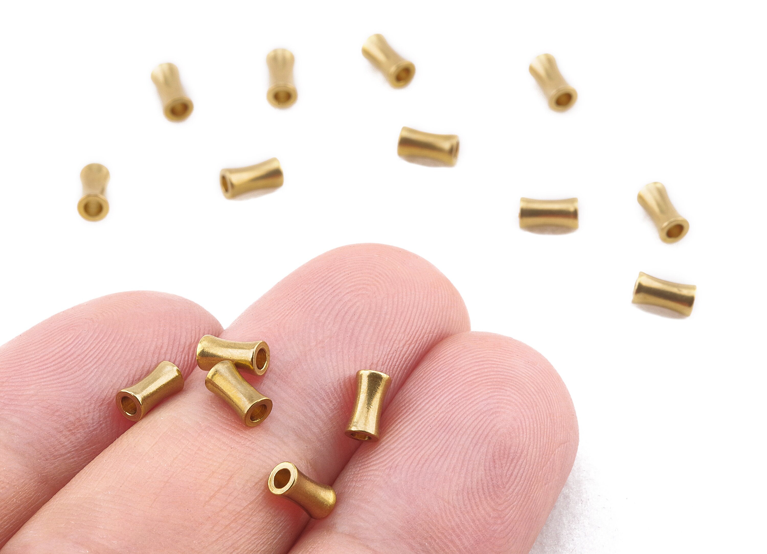 Brass Connector Spacer Beads - Raw Brass Connector Spacer Beads - Spacer Connectors - Jewelry Supplies - 5.4x2.99mm - PP2270 - DOMEDBAZAAR