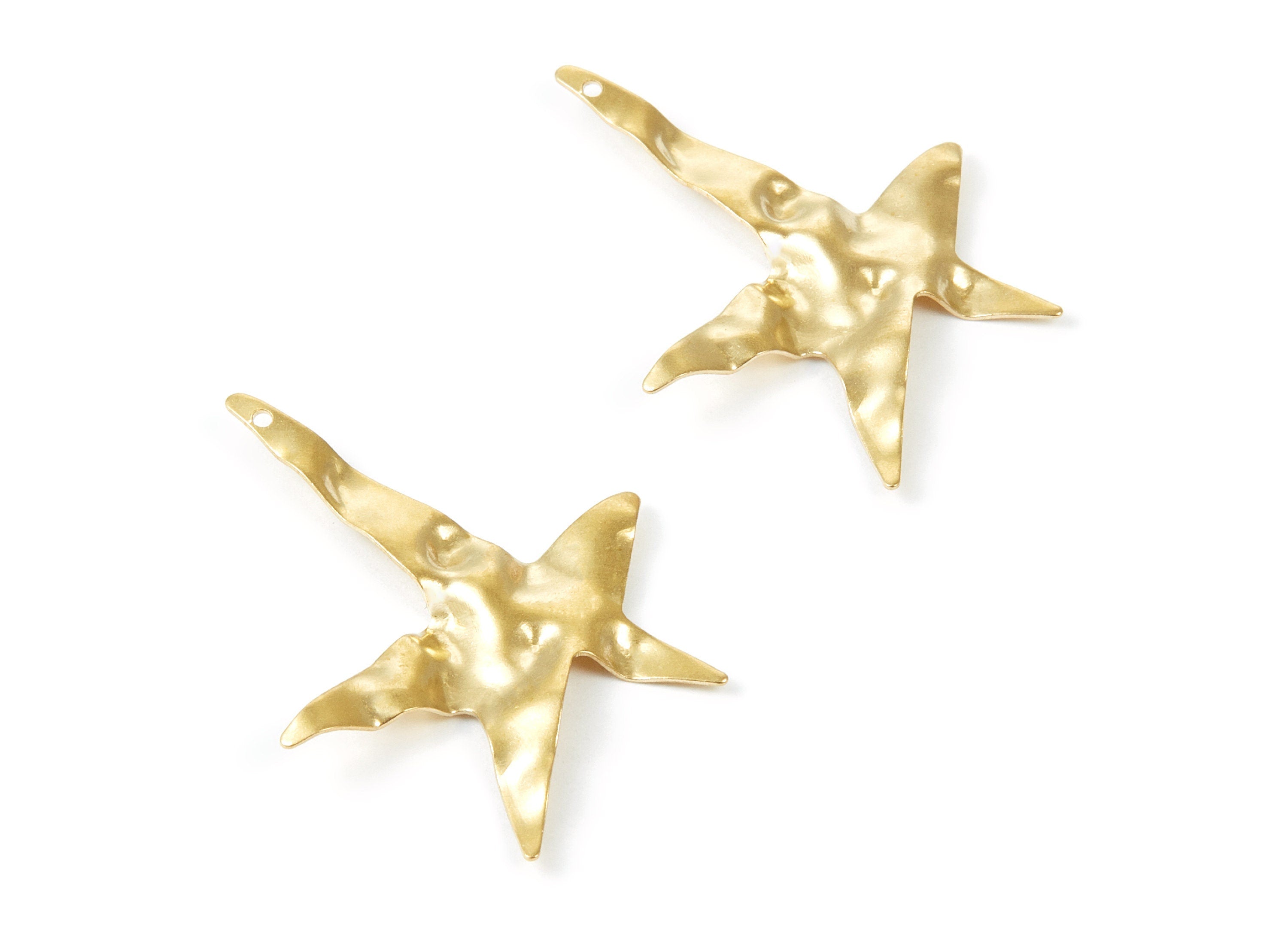 Brass Star Earring Charms - Raw Brass Star Pendant -  DIY Jewelry Making Supplies - 41,9x31,7x0,97mm - PP1895 - DOMEDBAZAAR