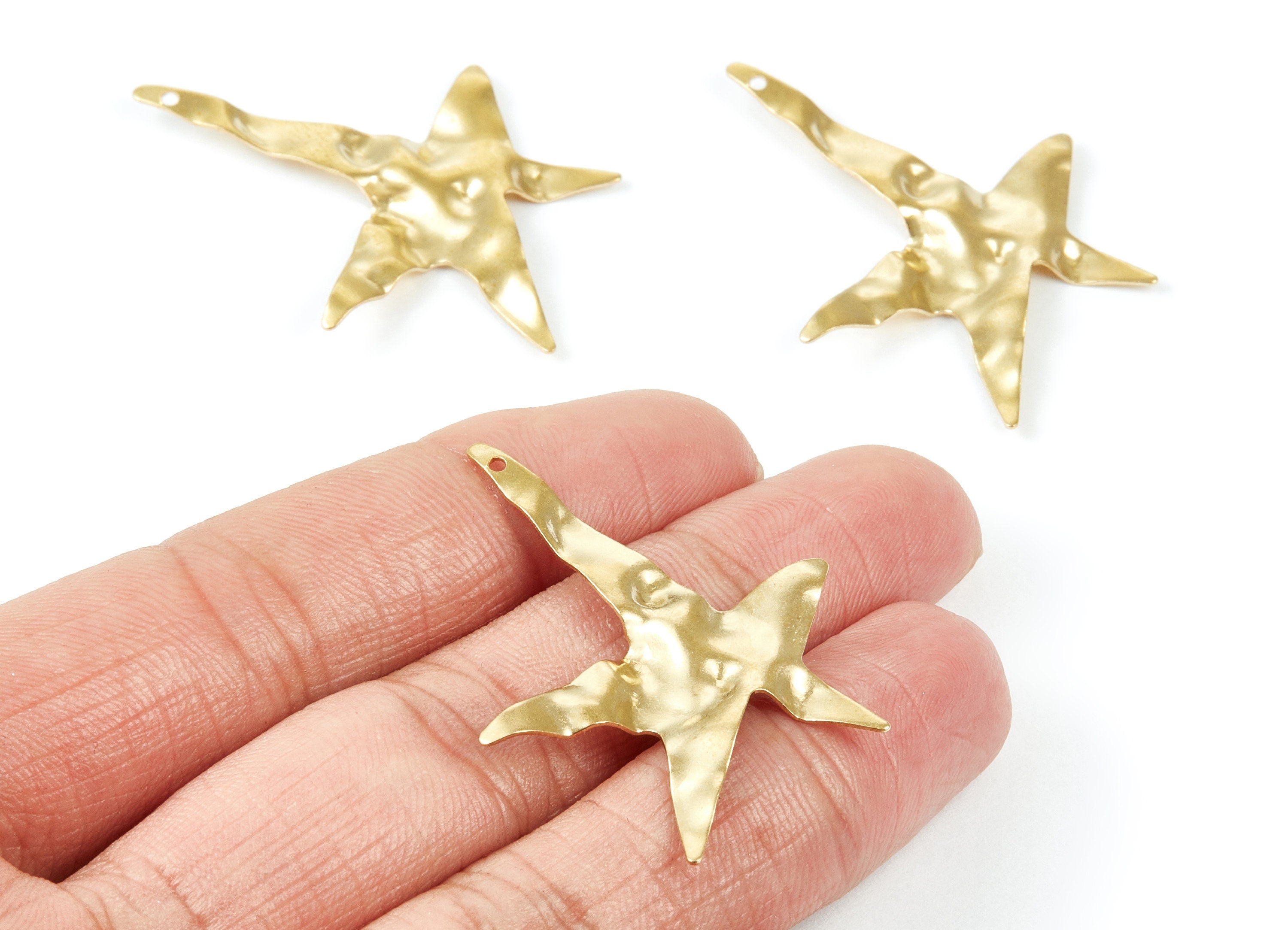 Brass Star Earring Charms - Raw Brass Star Pendant -  DIY Jewelry Making Supplies - 41,9x31,7x0,97mm - PP1895 - DOMEDBAZAAR