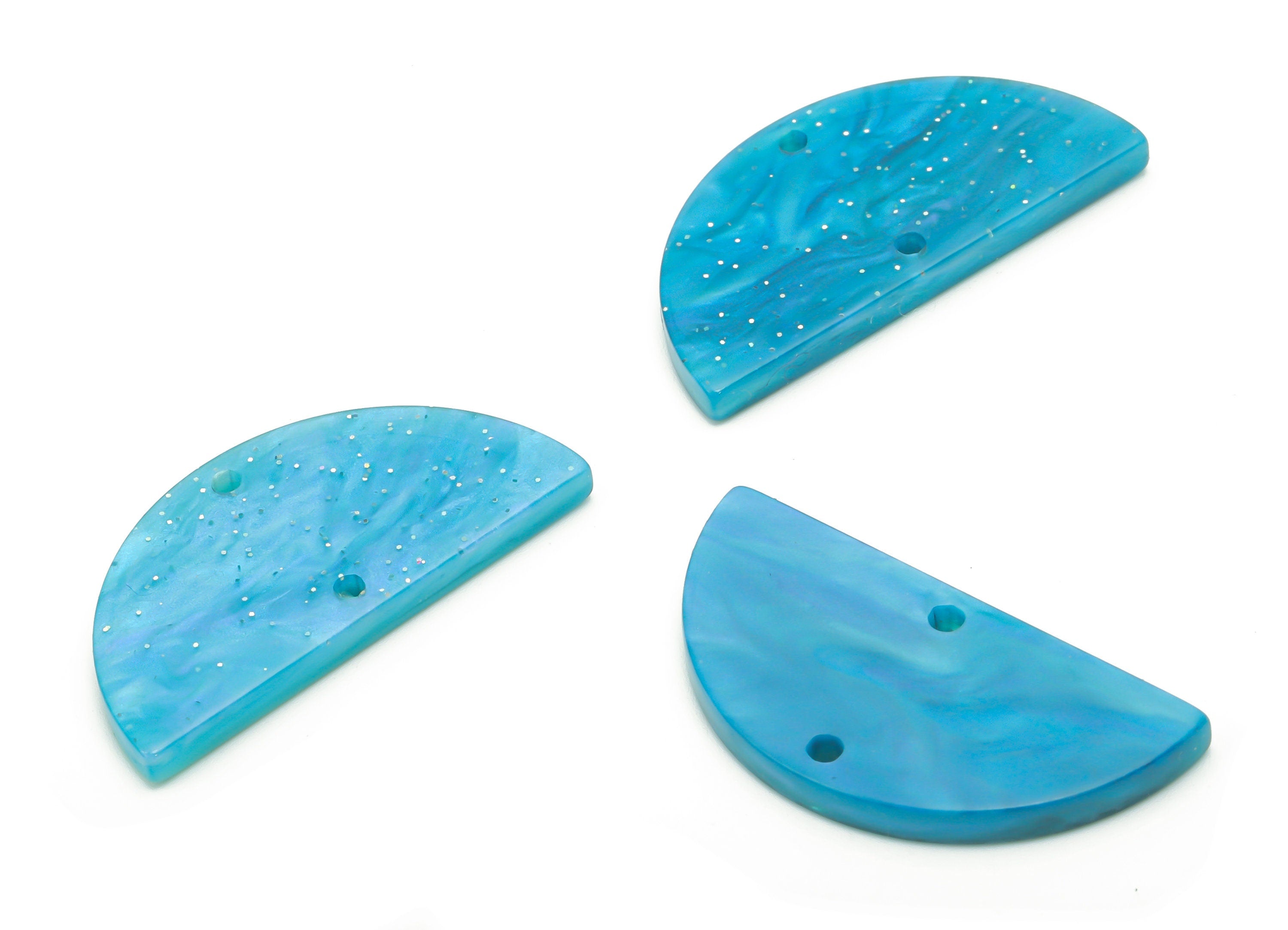 Acrylic Semicircle Earring Connector - Acrylic Half Moon Charms and Pendant - Jewelry Supplies - Color Code:A804 - 30x15x3mm - AC1061-A804 - DOMEDBAZAAR