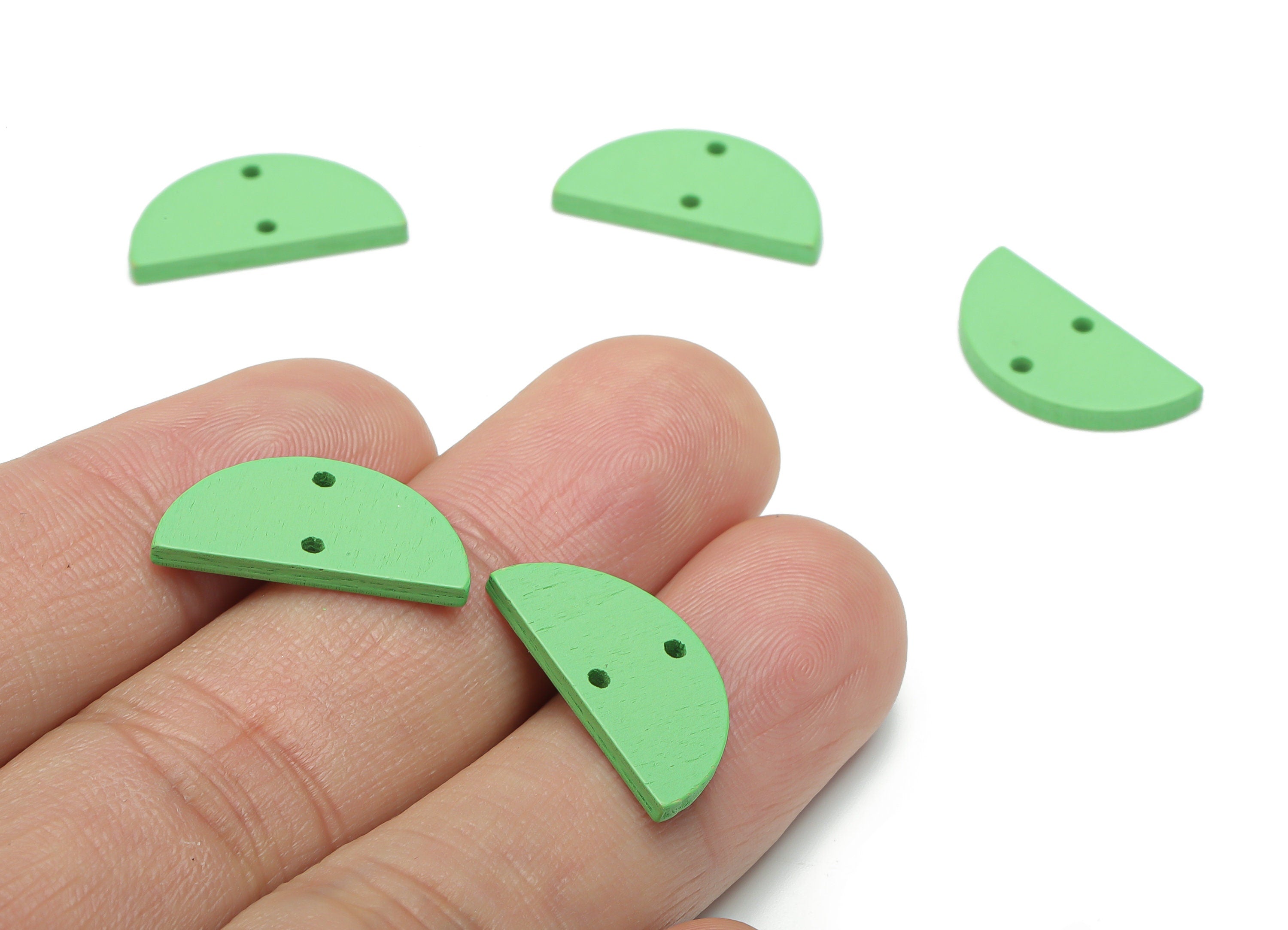 Poplar Plywood Semicircle Earring Connectors - Poplar Plywood Half Moon Pendant - DIY Jewelry Making Supplies - 19.9x10.05x1.9mm - BB1157A - DOMEDBAZAAR