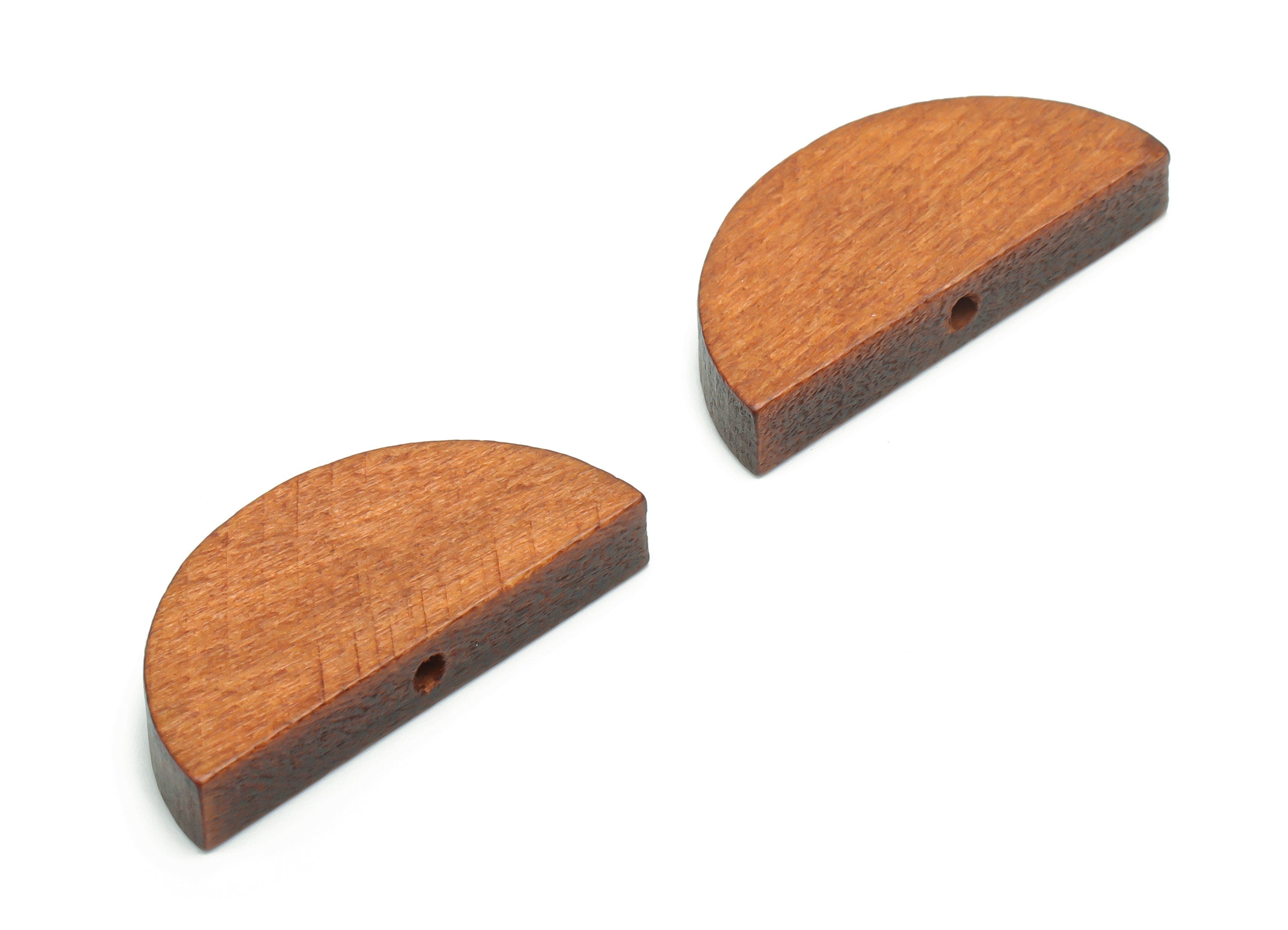 Poplar Plywood Semicircle Earring Connectors - Poplar Plywood Half Moon Pendant - DIY Jewelry Making Supplies - 27.94x13.06x4.52mm - BB1158 - DOMEDBAZAAR