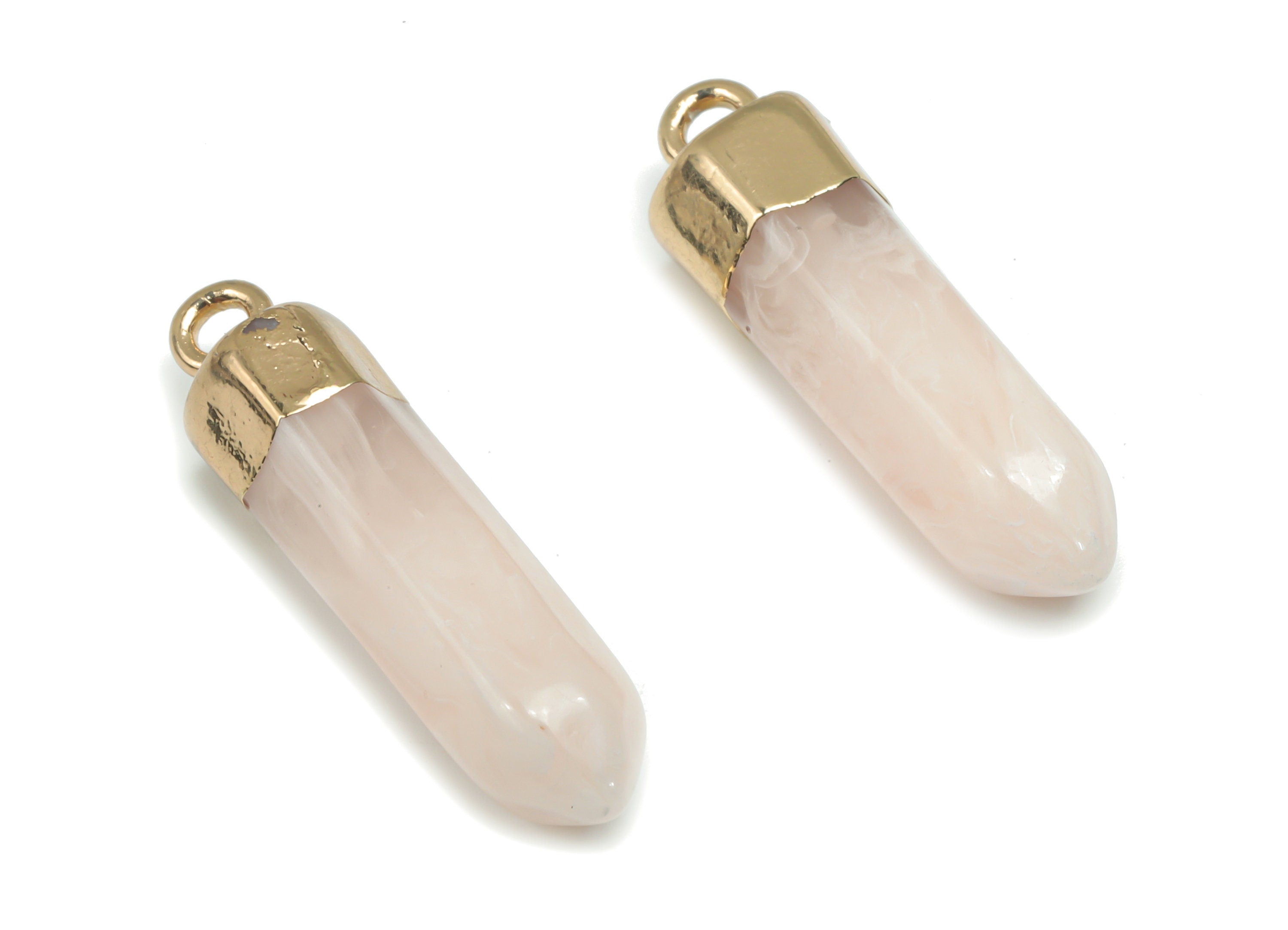 Resin Stick Earring Charms - Brass Stick Pendant - Gold Tone Plated Brass – Jewelry Making Supplies - 26.93x7.68x7.68mm - RC1210 - DOMEDBAZAAR