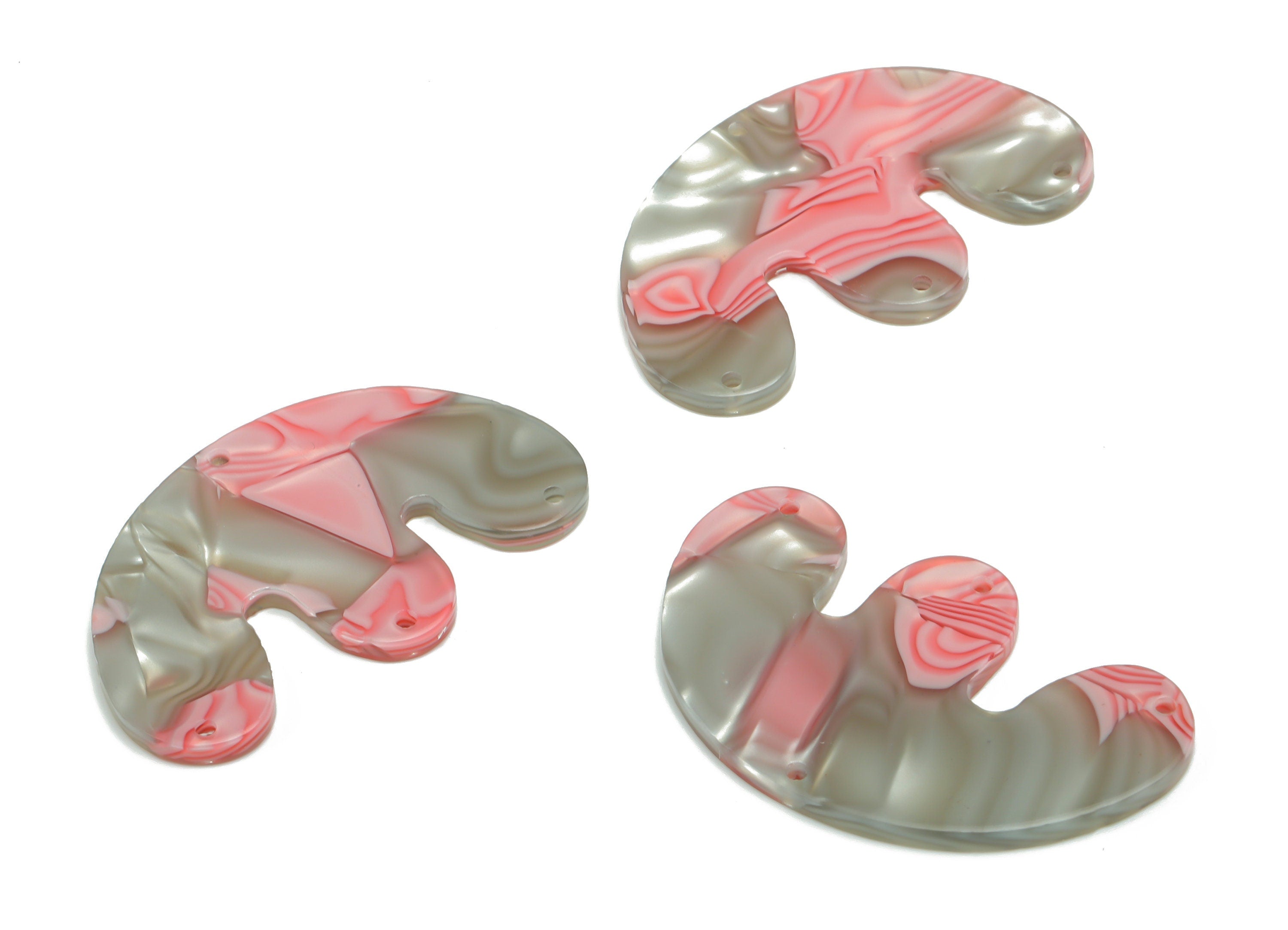 PVC Jellyfish E Earring Connector - PVC Geometry Charms and Pendant - Jewelry Supplies - Color Code: A815 - 39.91x24.87x2.25mm - AC2418-A815 - DOMEDBAZAAR