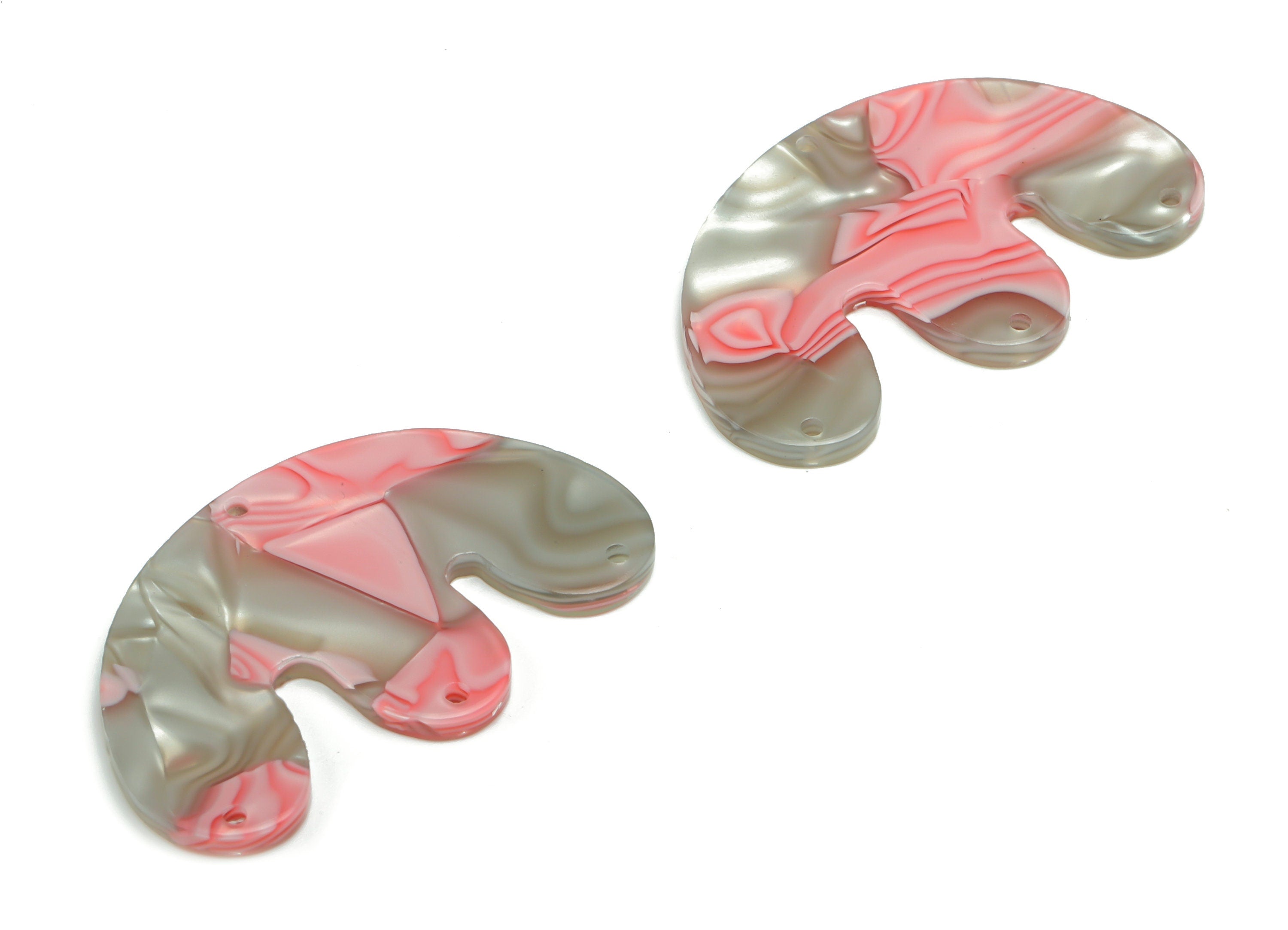 PVC Jellyfish E Earring Connector - PVC Geometry Charms and Pendant - Jewelry Supplies - Color Code: A815 - 39.91x24.87x2.25mm - AC2418-A815 - DOMEDBAZAAR