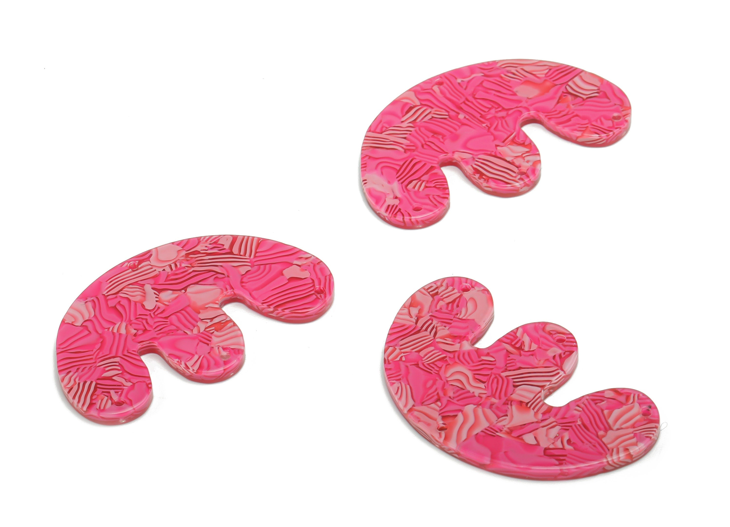 PVC Jellyfish E Earring Connector - PVC Geometry Charms and Pendant - Jewelry Supplies - Color Code: A820 - 39.95x24.87x2.29mm - AC2418-A820 - DOMEDBAZAAR