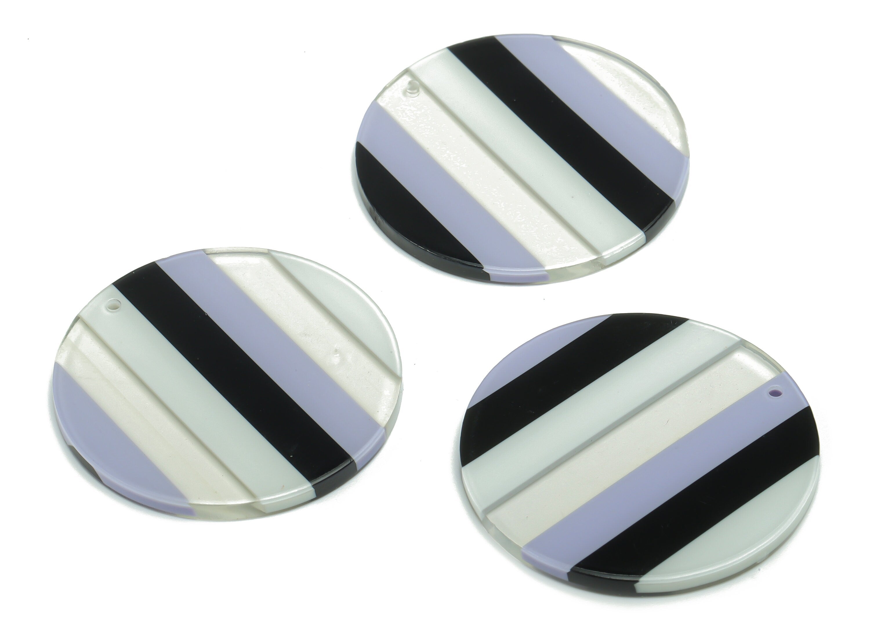 PVC Round Earring Charms - PVC Circle Pendant - Jewelry Making Supplies - Color Code: A813 - 35.19x35.13x2.5mm - AC2416-A813 - DOMEDBAZAAR