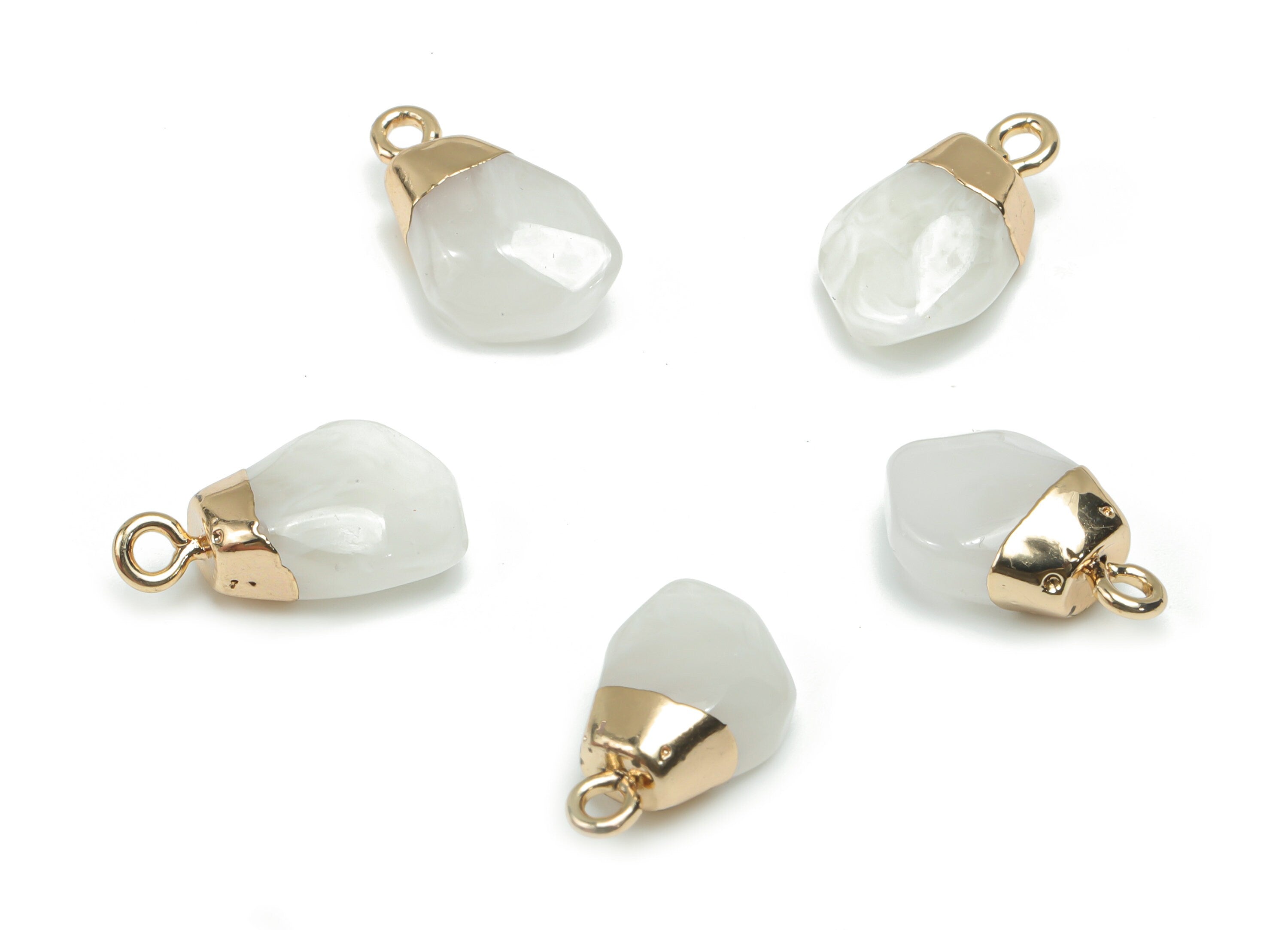 Resin Irregular Earring Charms - Brass Irregular Pendant - Gold Tone Plated Brass – Jewelry Making Supplies - 17.32x10.16x6.07mm - RC1207 - DOMEDBAZAAR