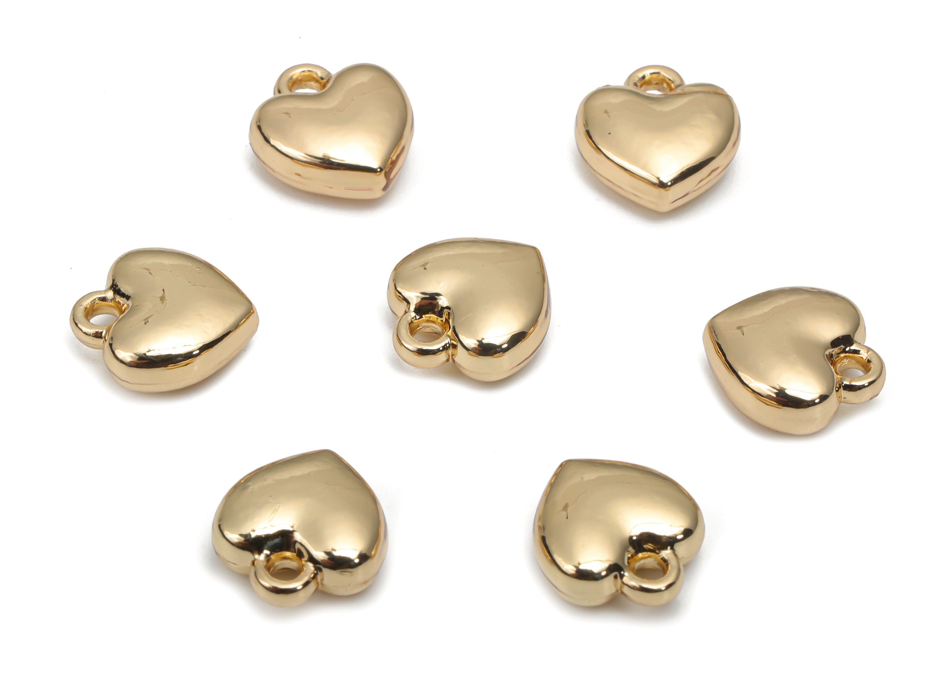 Zinc Alloy Heart Earring Charms - Alloy Heart Pendant - Gold Tone Plated Alloy - Jewelry Making Supplies - 8.42x9.26x3.71mm - ZZ1985 - DOMEDBAZAAR