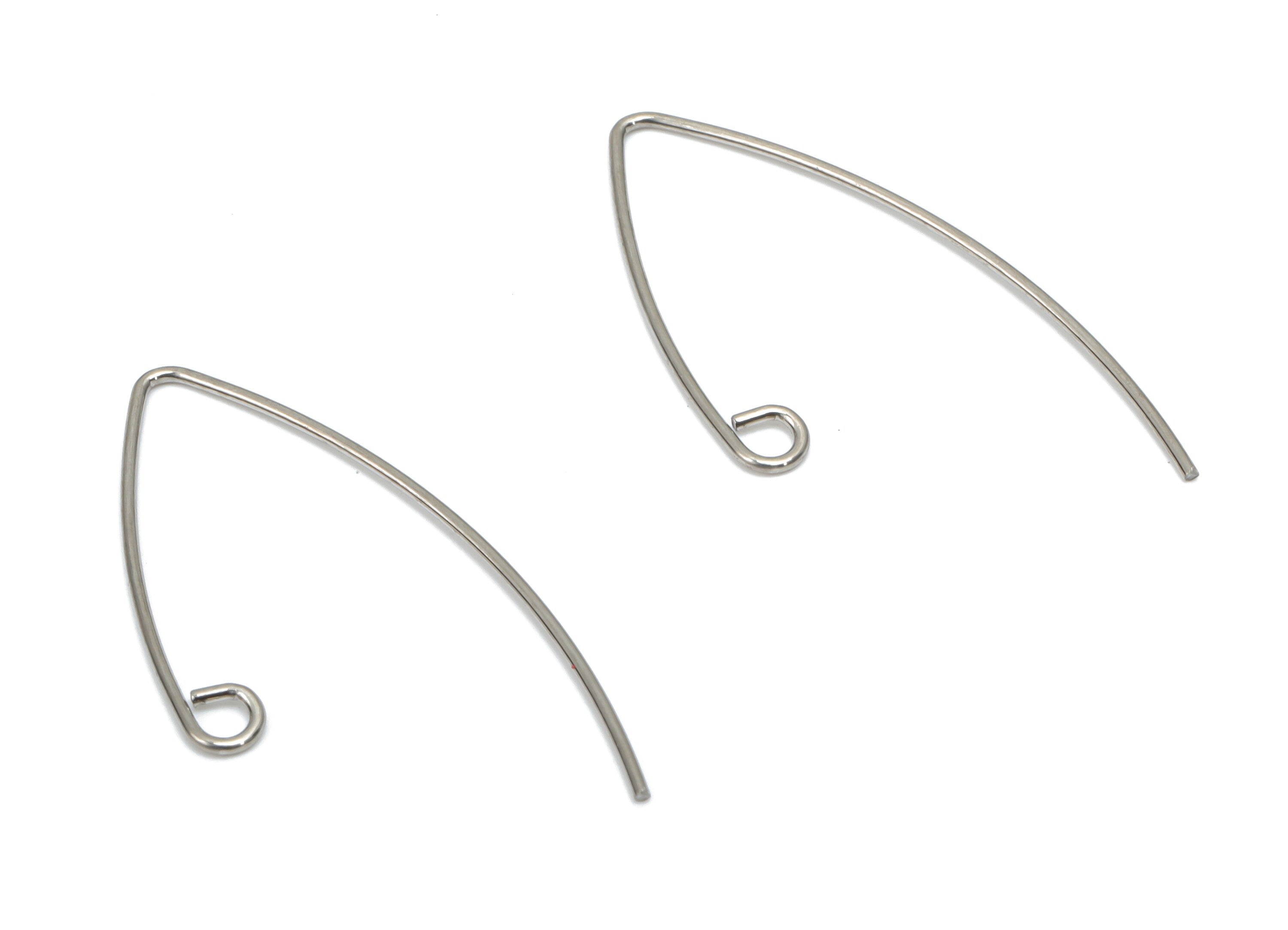 Stainless Steel V Earring Wire - Stainless Steel V Ear Wire - Earring Findings - Jewelry Making Supplies - 31.22x14.56x0.64mm - SS1311 - DOMEDBAZAAR
