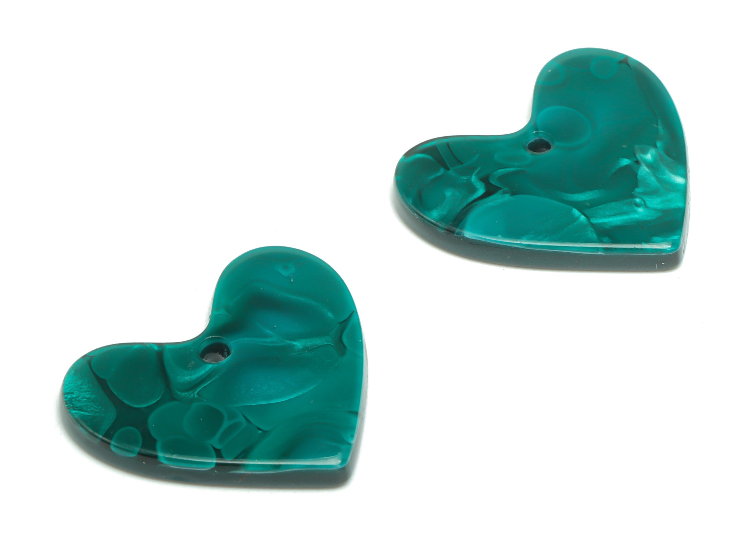 Acrylic Mini Heart Earring Charms - Acrylic Heart Pendant - Jewelry Making Supplies - Color Code: A624 - 23.64x23.69x2.39mm - AC1036-A624 - DOMEDBAZAAR