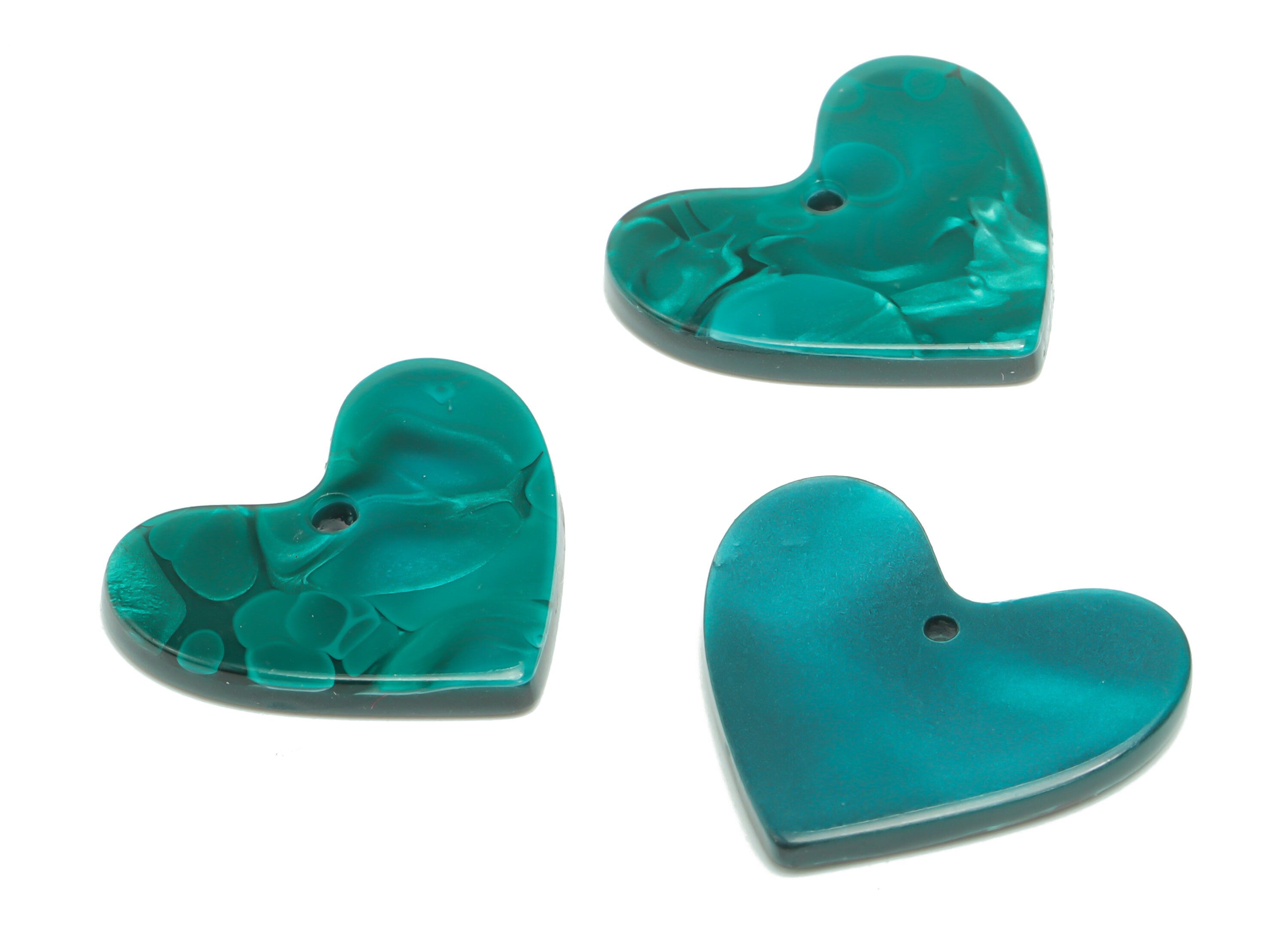 Acrylic Mini Heart Earring Charms - Acrylic Heart Pendant - Jewelry Making Supplies - Color Code: A624 - 23.64x23.69x2.39mm - AC1036-A624 - DOMEDBAZAAR