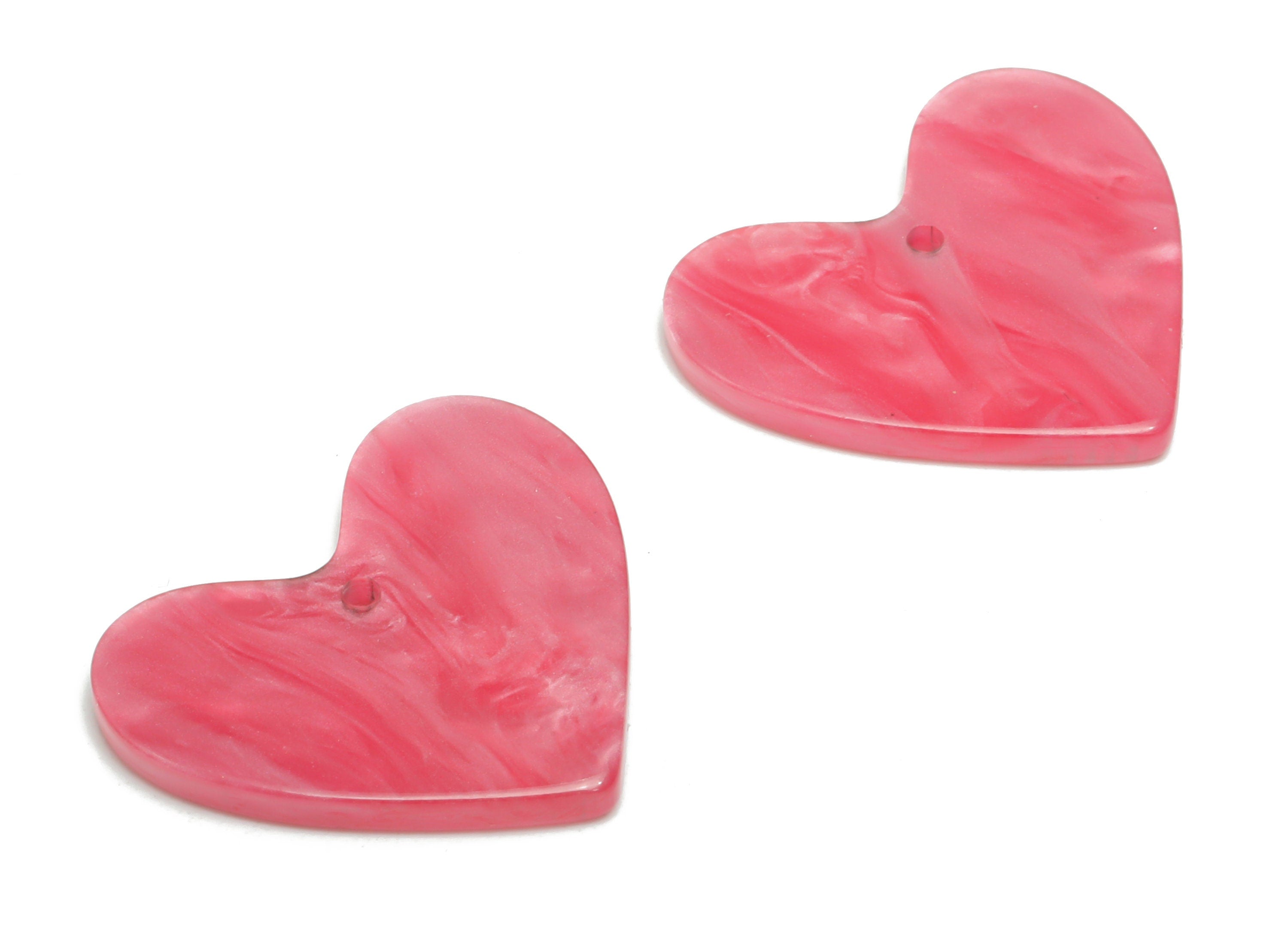 Acrylic Mini Heart Earring Charms - Acrylic Heart Pendant - Jewelry Making Supplies - Color Code: A629 - 23.65x20.71x2.24mm - AC1036-A629 - DOMEDBAZAAR