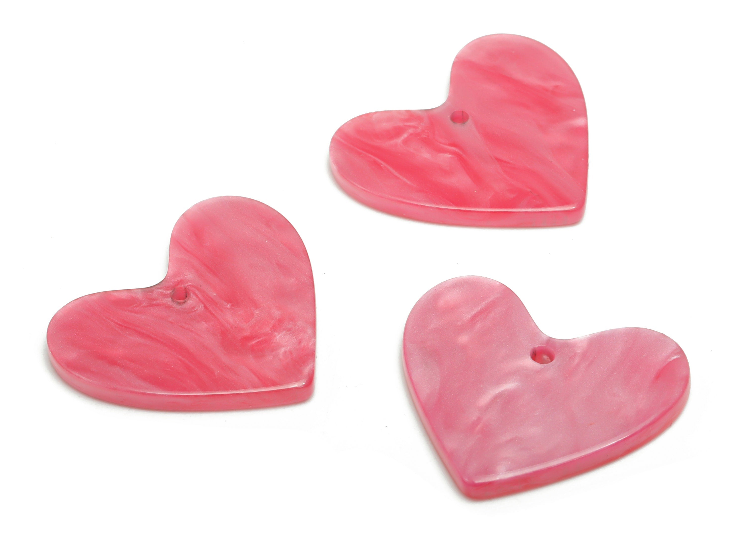 Acrylic Mini Heart Earring Charms - Acrylic Heart Pendant - Jewelry Making Supplies - Color Code: A629 - 23.65x20.71x2.24mm - AC1036-A629 - DOMEDBAZAAR