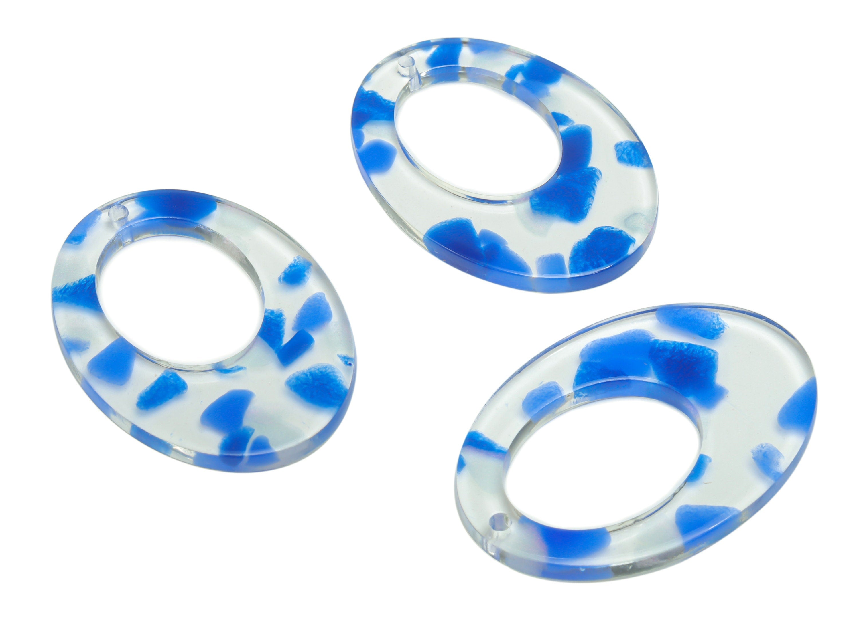 Acrylic Oval Earring Charms - Acrylic Oval Pendant - Jewelry Making Supplies - Color Code: A827 - 33.27x23.79x2.36mm - AC2444-A827 - DOMEDBAZAAR